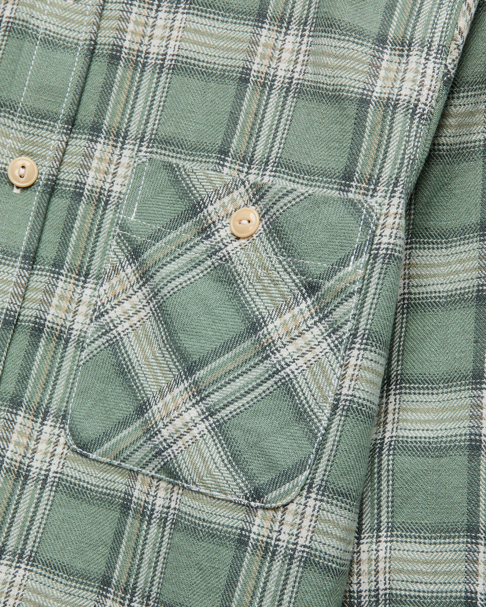 "Oxford Shirt" in Sage Herringbone Plaid - Image 4