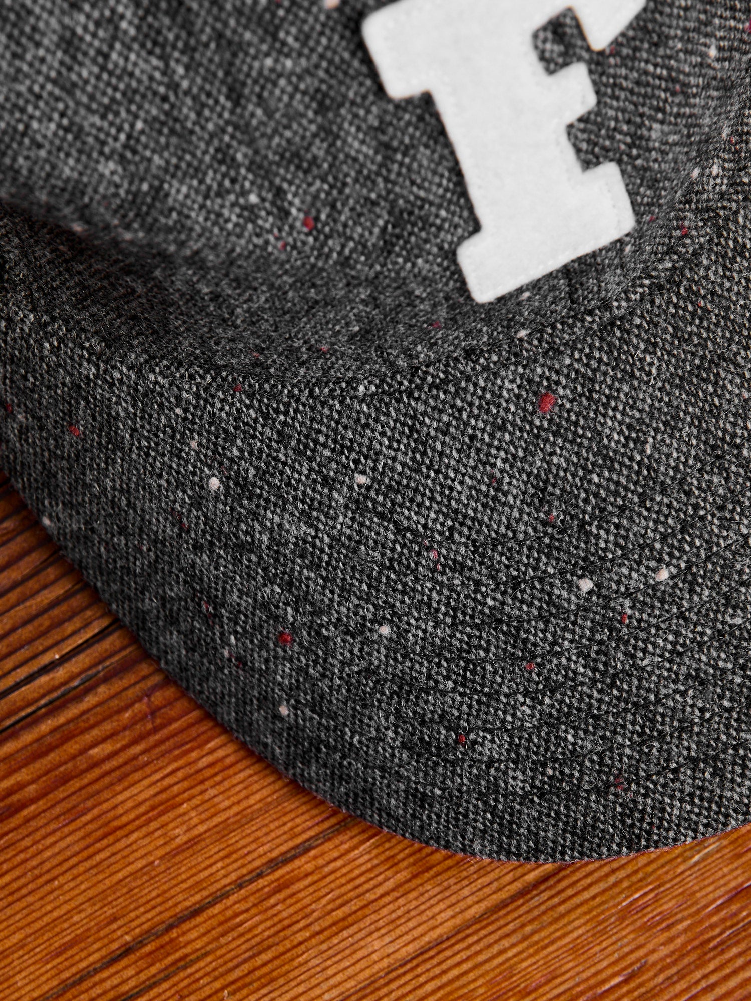 Patch Tweed Baseball Cap in Charcoal - Image 5