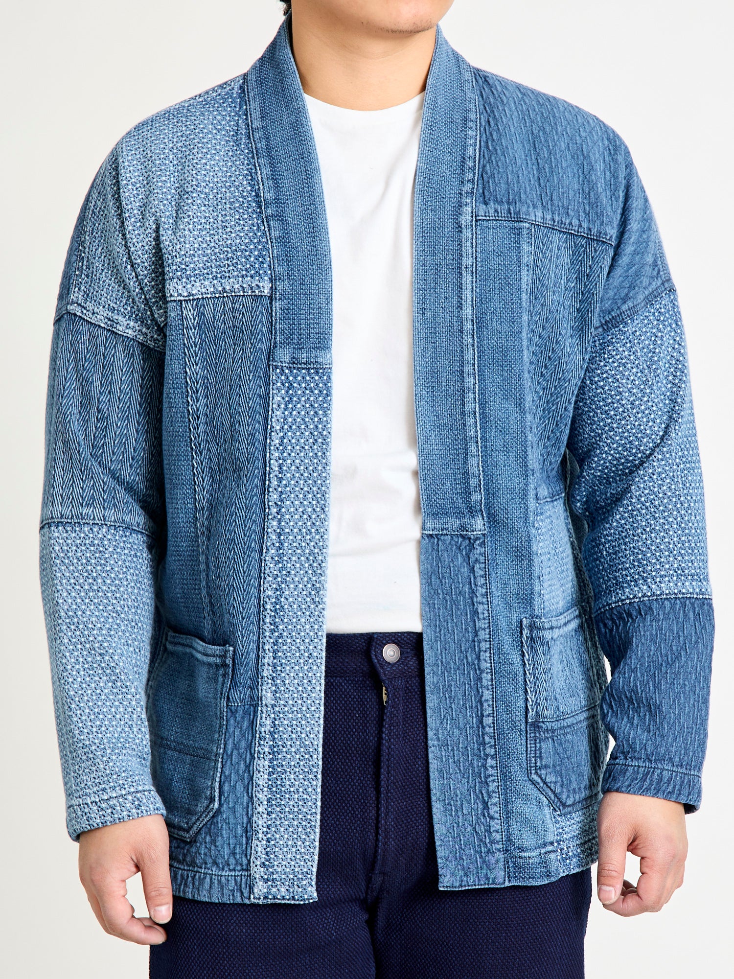 Patchwork Haori Jacket in Indigo 3-Year Wash - Image 2