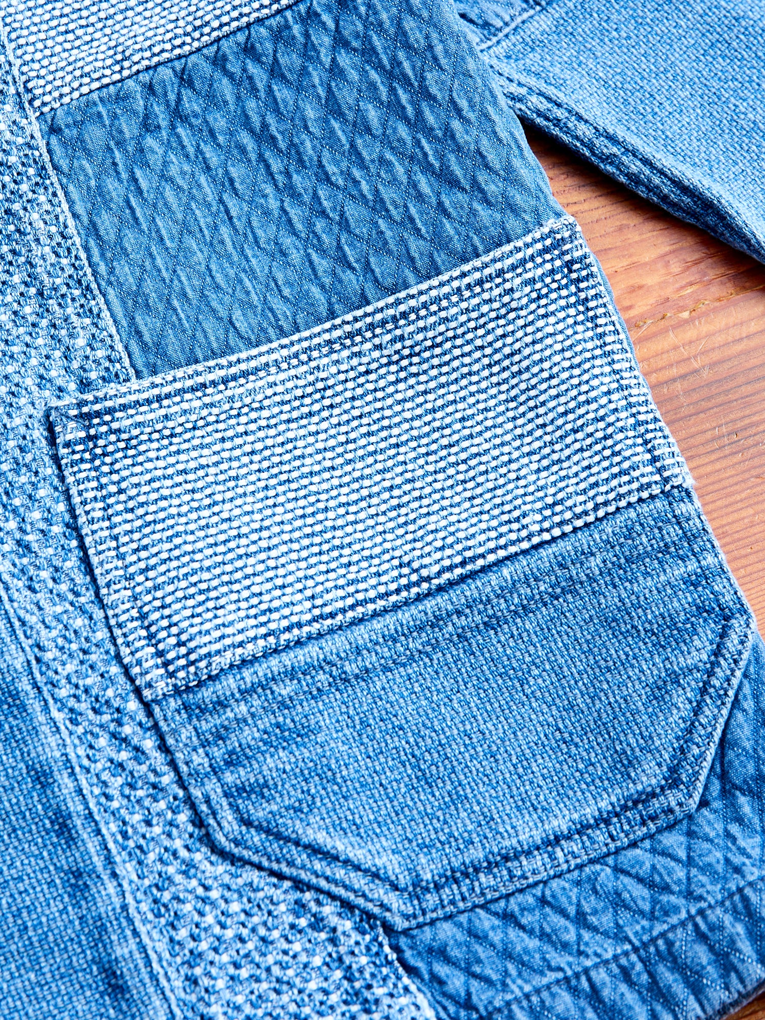 Patchwork Haori Jacket in Indigo 5-Year Wash - Image 4