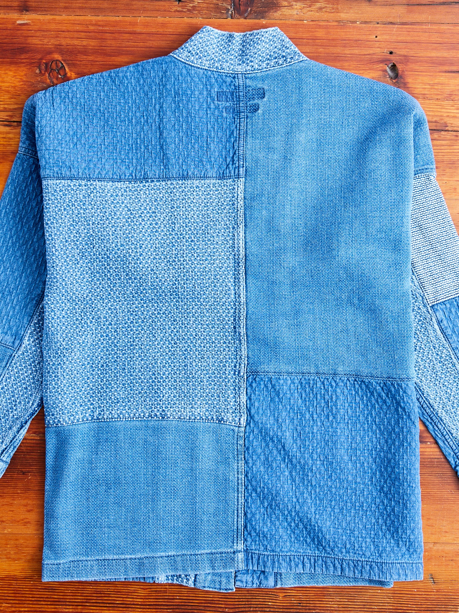 Patchwork Haori Jacket in Indigo 5-Year Wash - Image 7