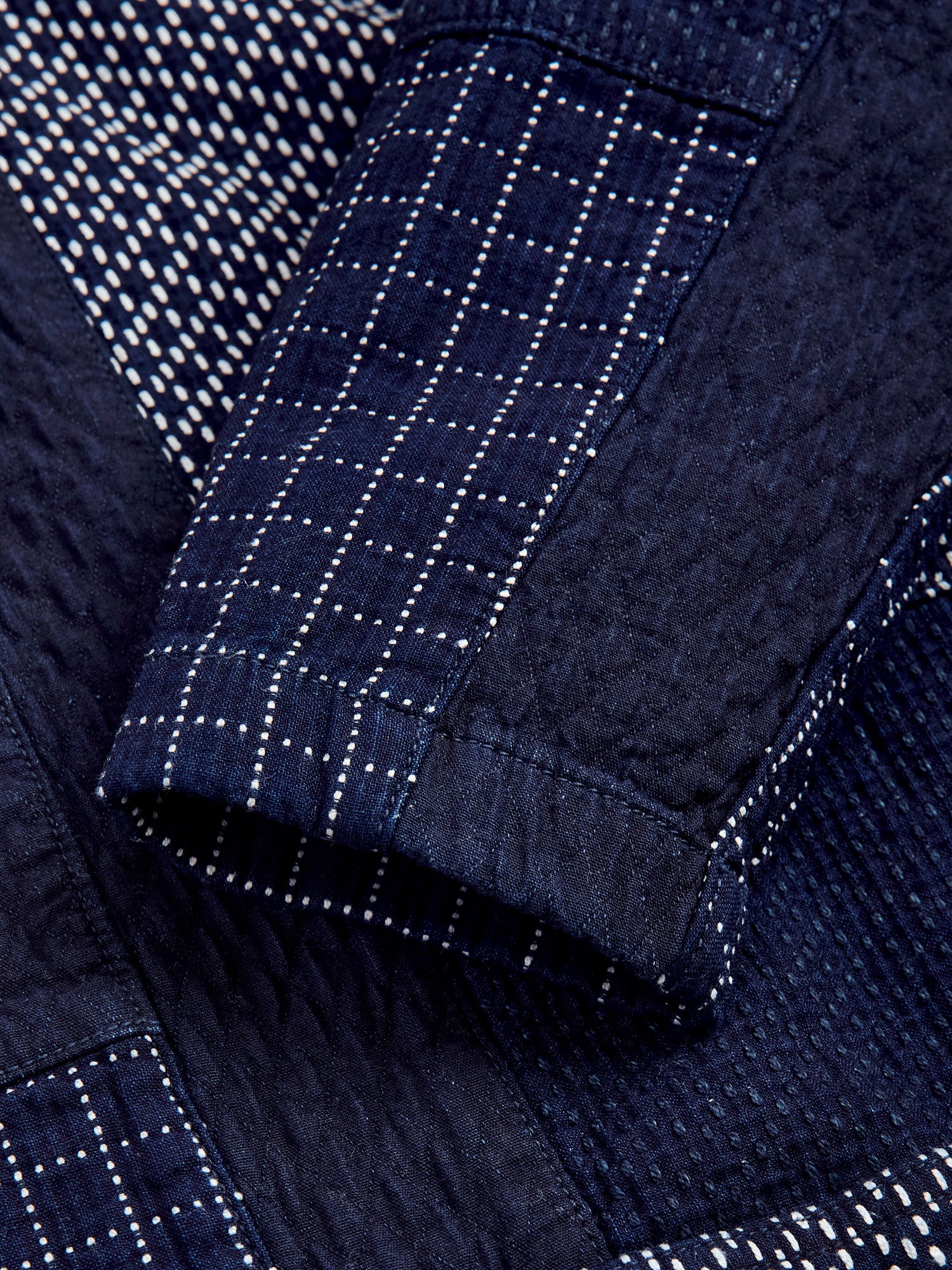JK41R Patchwork Haori Jacket in Indigo Rinse - Image 5