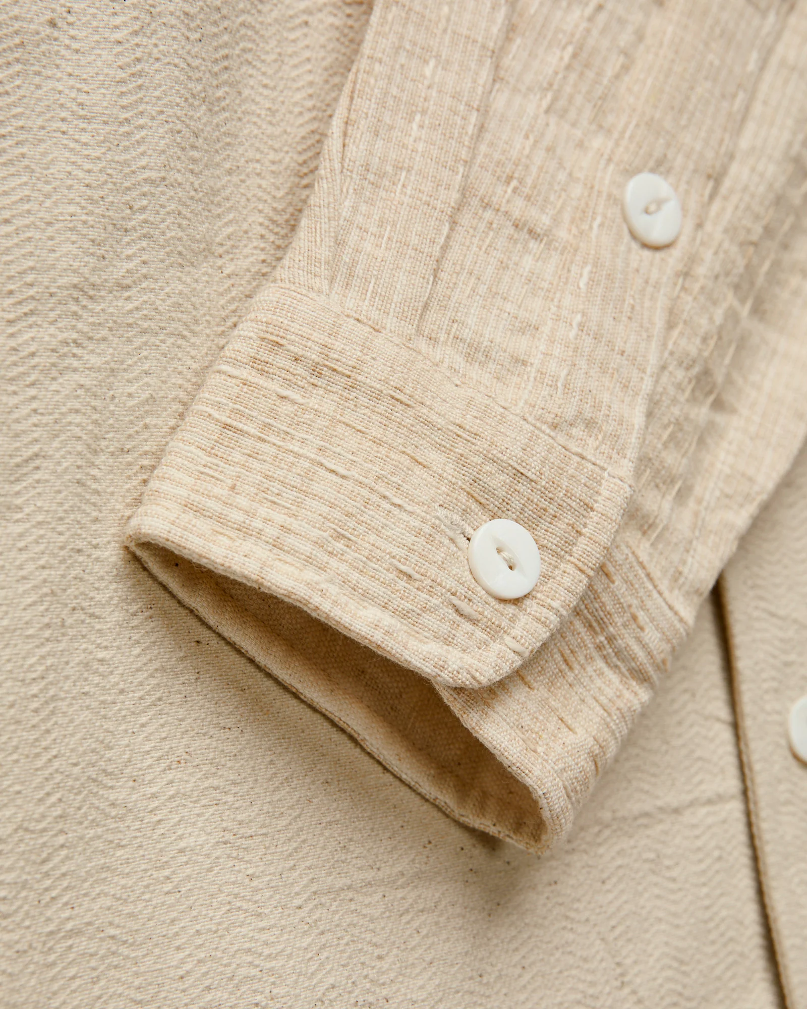 Patchwork Matty Overshirt in Natural Oat Spacedye - Image 6