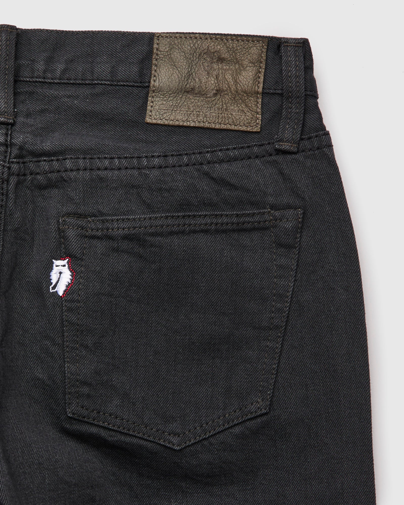 "Moonrock" 14oz Rinsed Charcoal Grey Selvedge Denim - Regular Straight Fit - Image 4