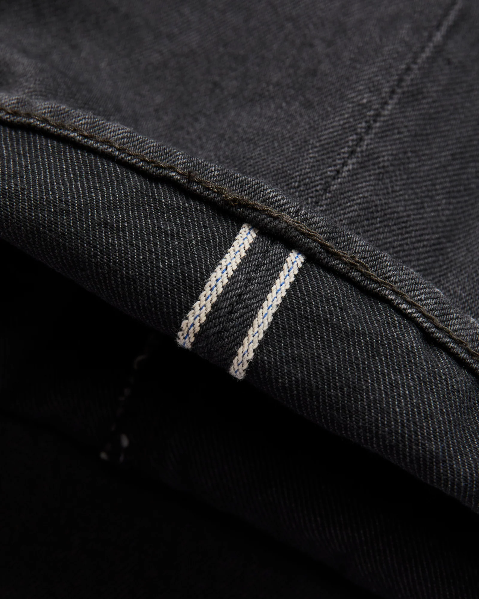 "Moonrock" 14oz Rinsed Charcoal Grey Selvedge Denim - Slim Tapered Fit - Image 9