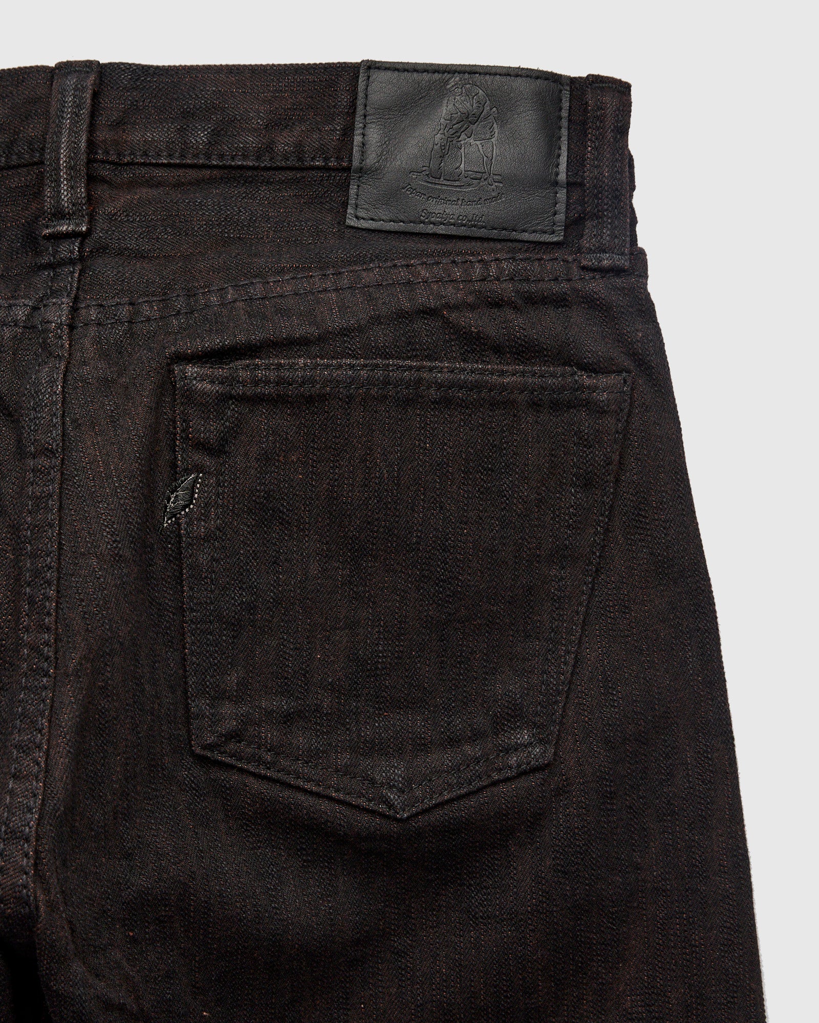 PER-EX-003-BK "Black x Persimmon Extra Slub" 15oz Rinsed Selvedge Denim - Regular Straight Fit - Image 4
