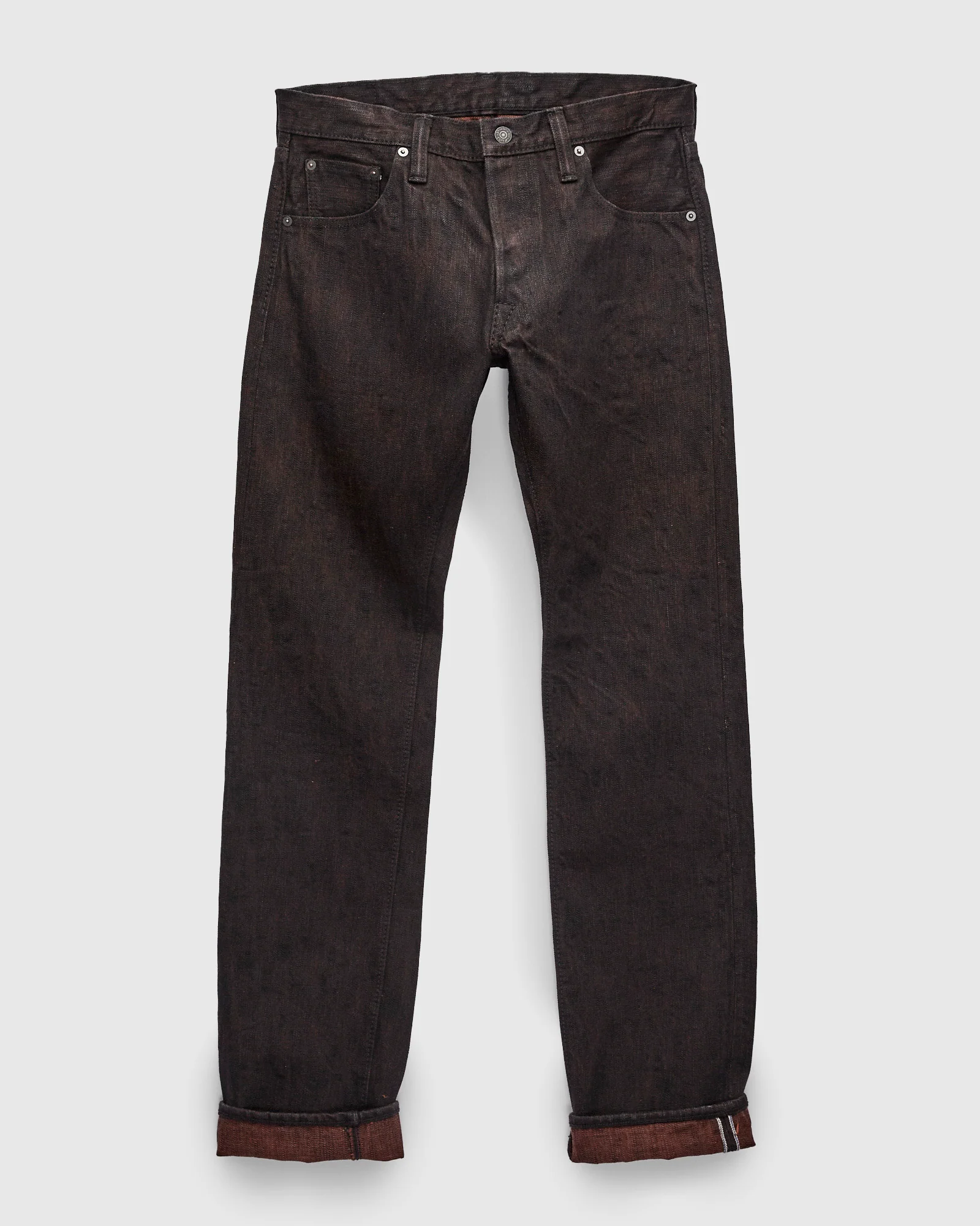 PER-EX-005-BK "Black x Persimmon Extra Slub" 15oz Rinsed Selvedge Denim - Slim Straight Fit - Image 2