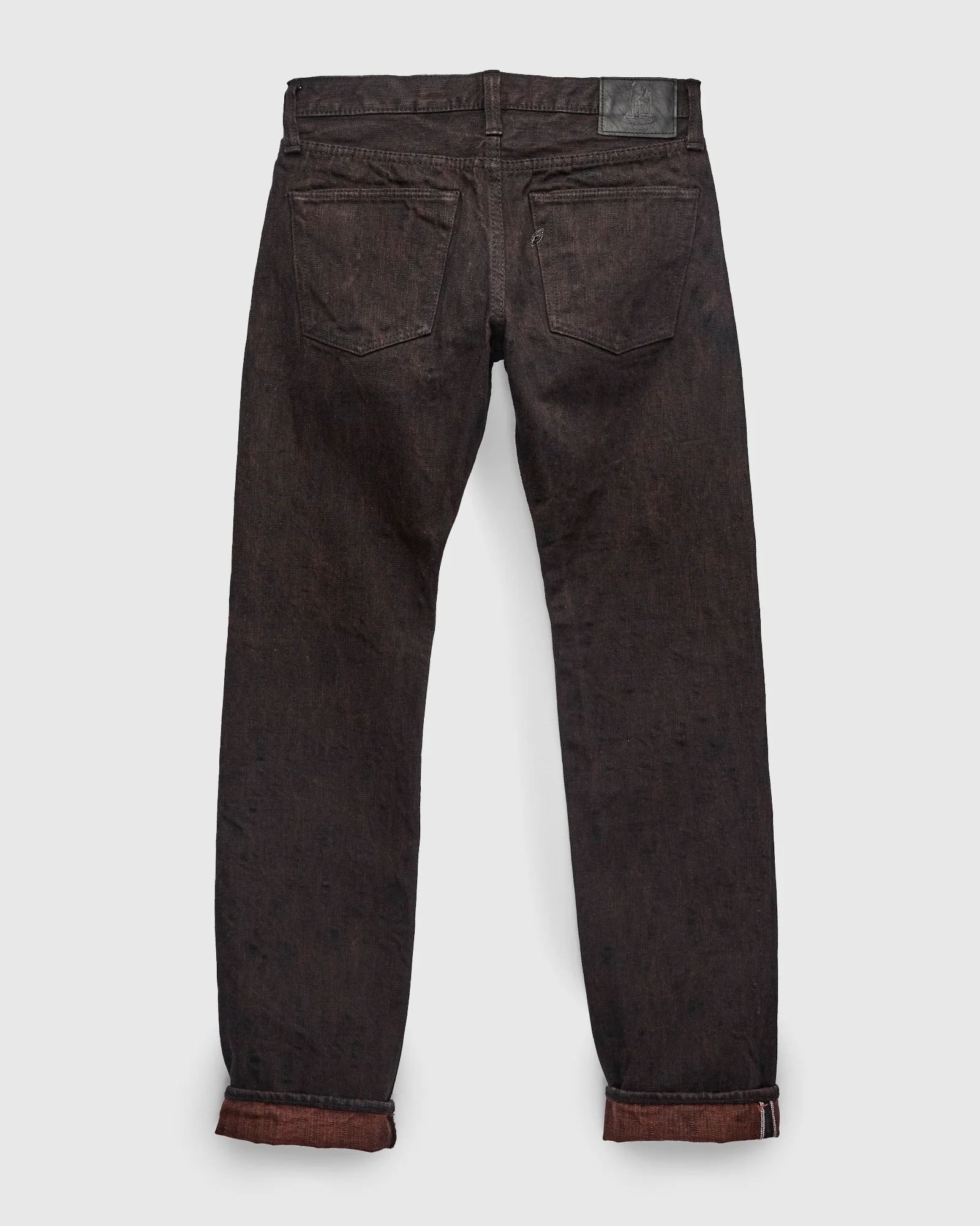 PER-EX-005-BK "Black x Persimmon Extra Slub" 15oz Rinsed Selvedge Denim - Slim Straight Fit - Image 3
