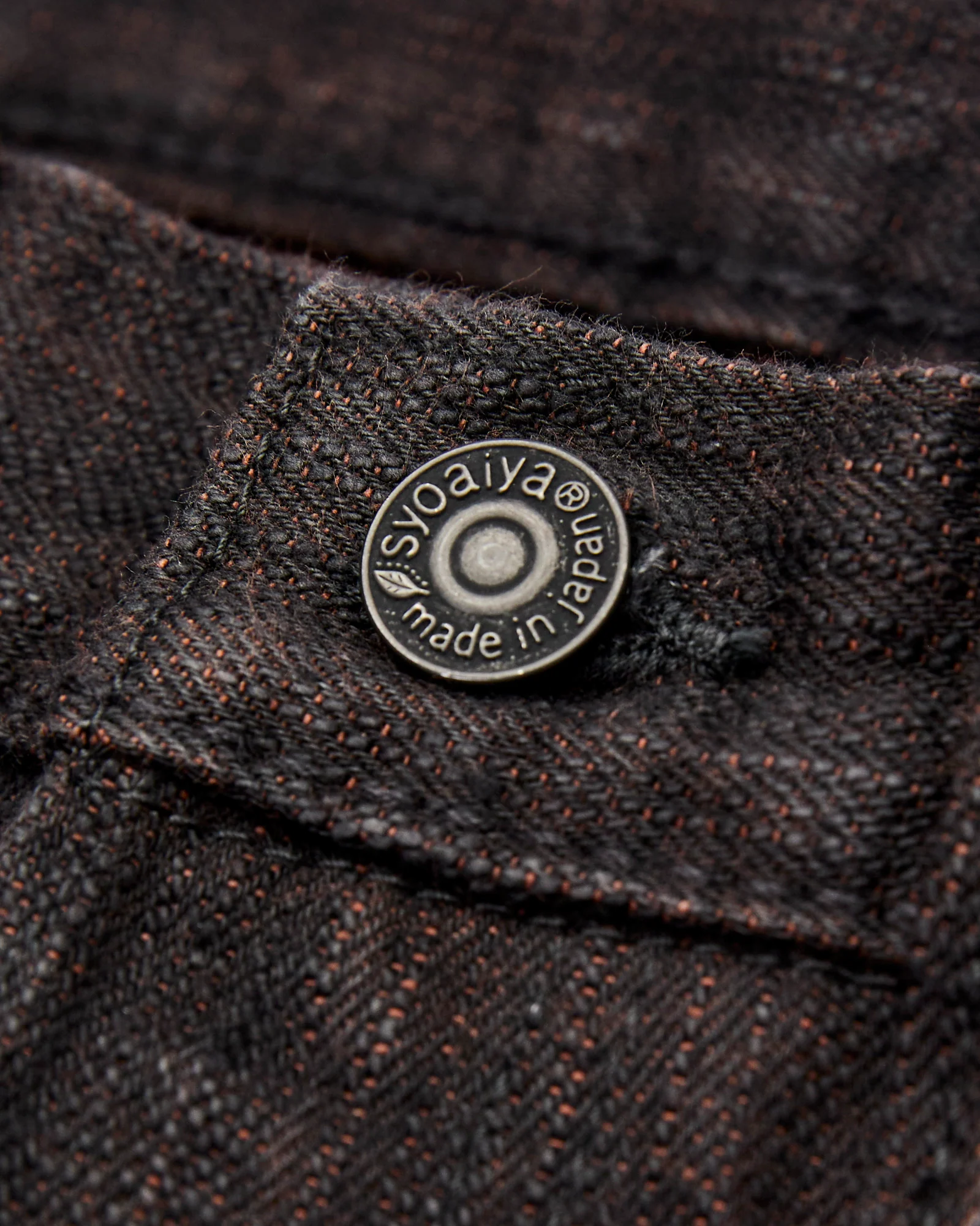 PER-EX-005-BK "Black x Persimmon Extra Slub" 15oz Rinsed Selvedge Denim - Slim Straight Fit - Image 7