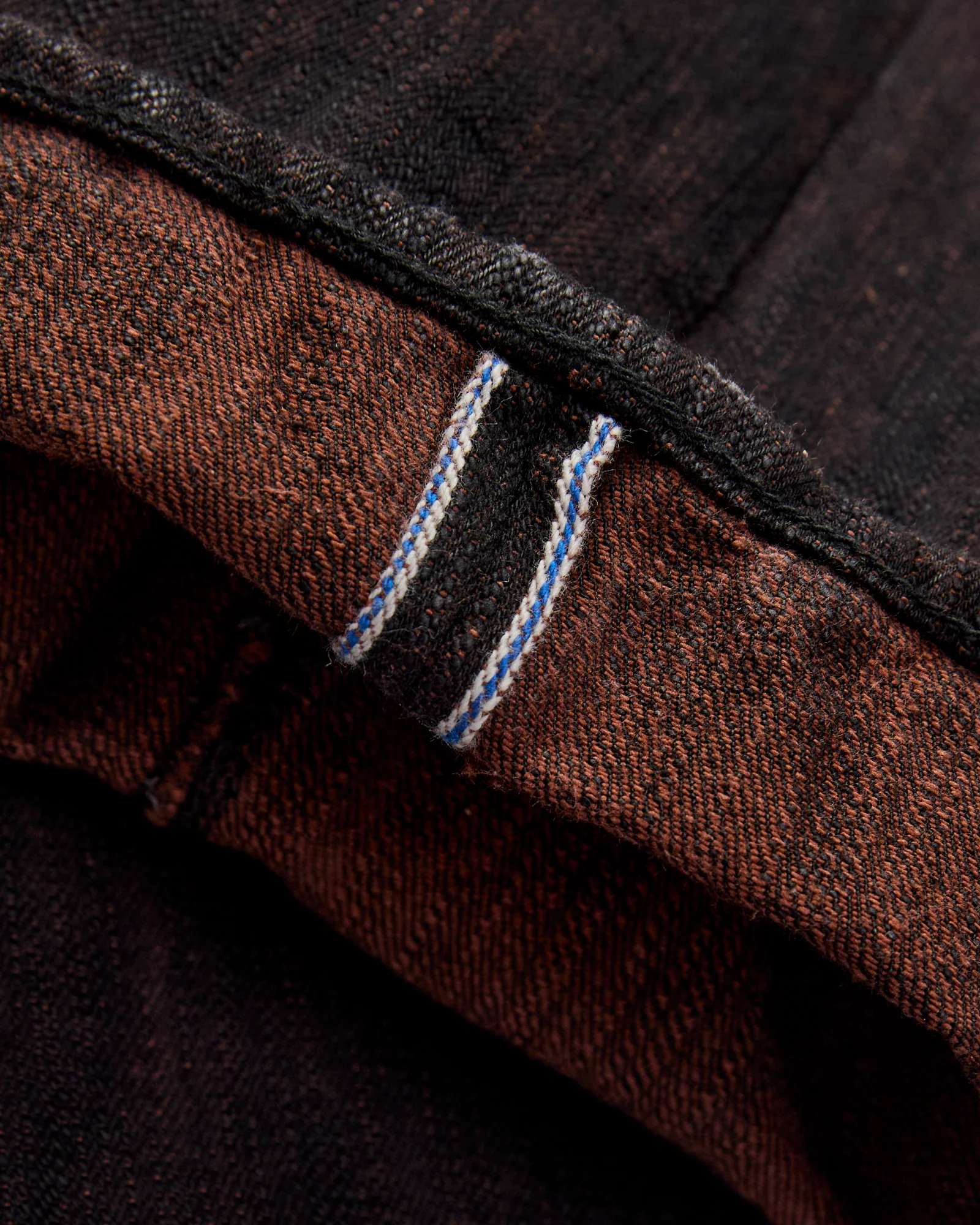 PER-EX-005-BK "Black x Persimmon Extra Slub" 15oz Rinsed Selvedge Denim - Slim Straight Fit - Image 9