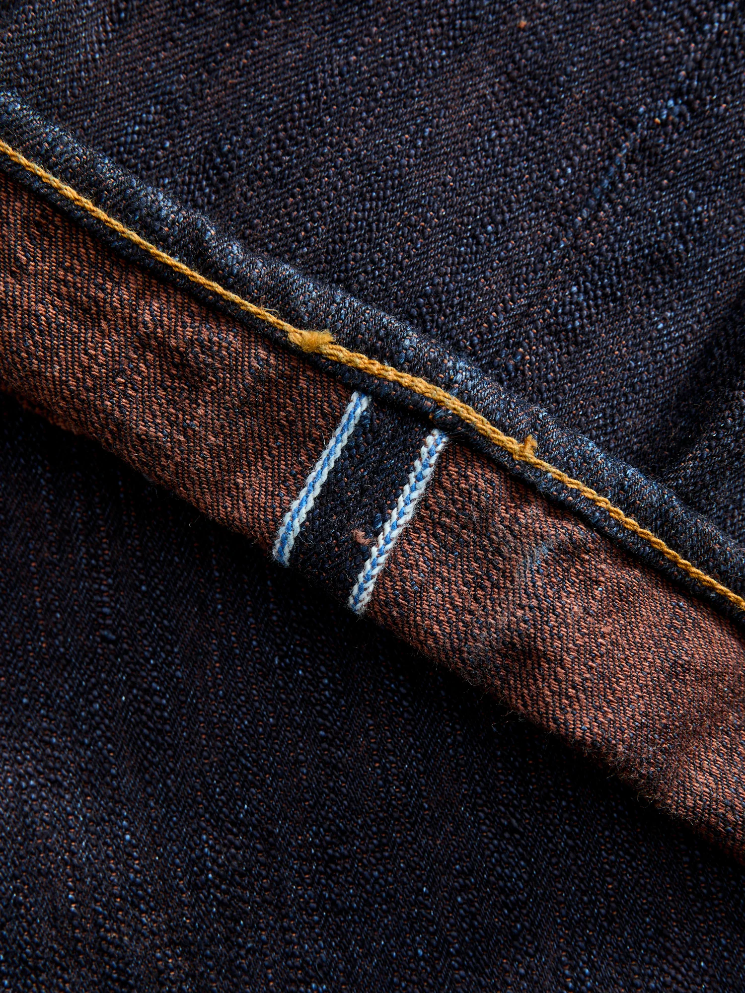 PER-EX-005-ID "Persimmon Extra Slub" 15oz Rinsed Selvedge Denim - Slim Straight Fit - Image 12