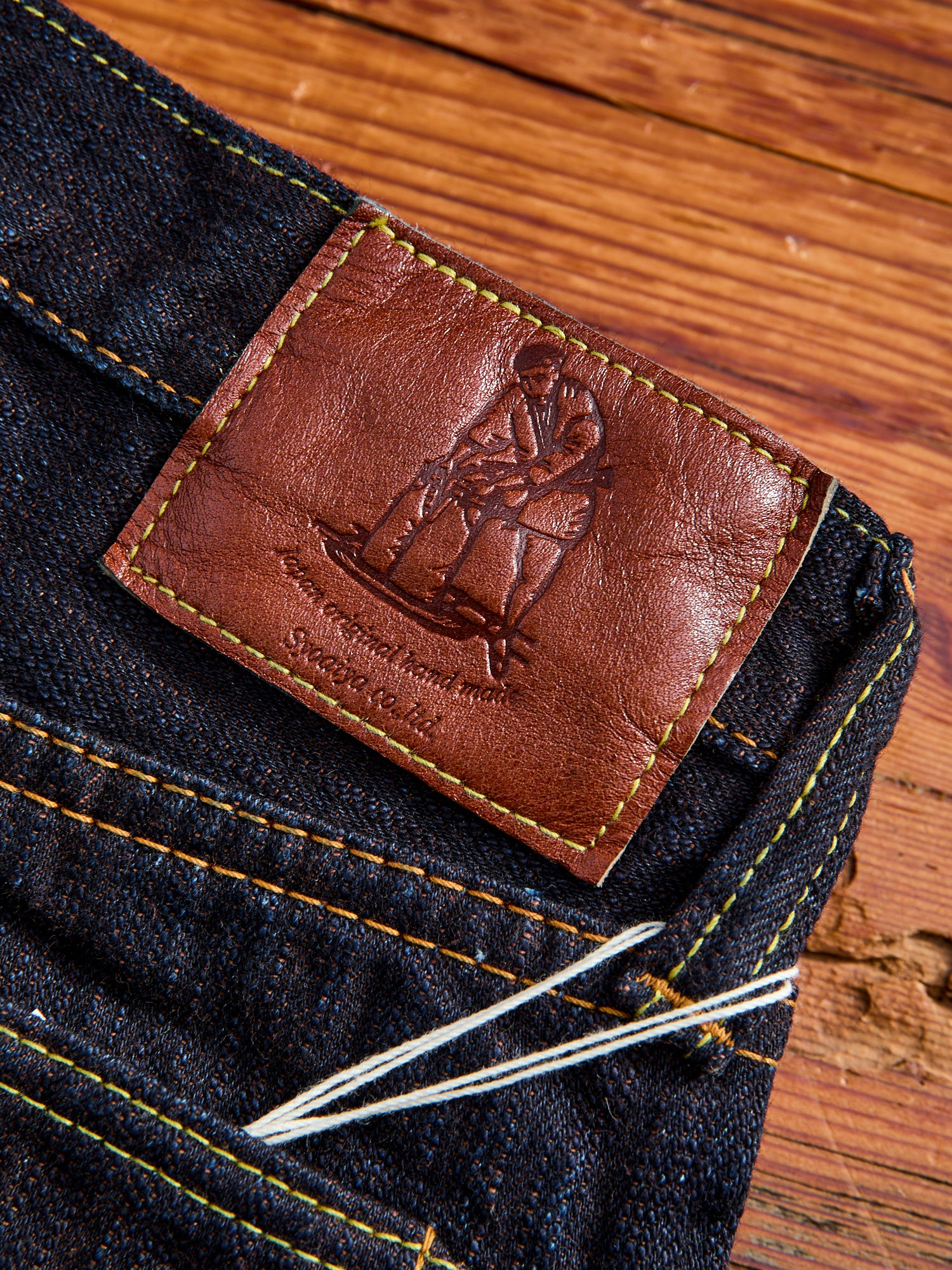PER-EX-005-ID "Persimmon Extra Slub" 15oz Rinsed Selvedge Denim - Slim Straight Fit - Image 3