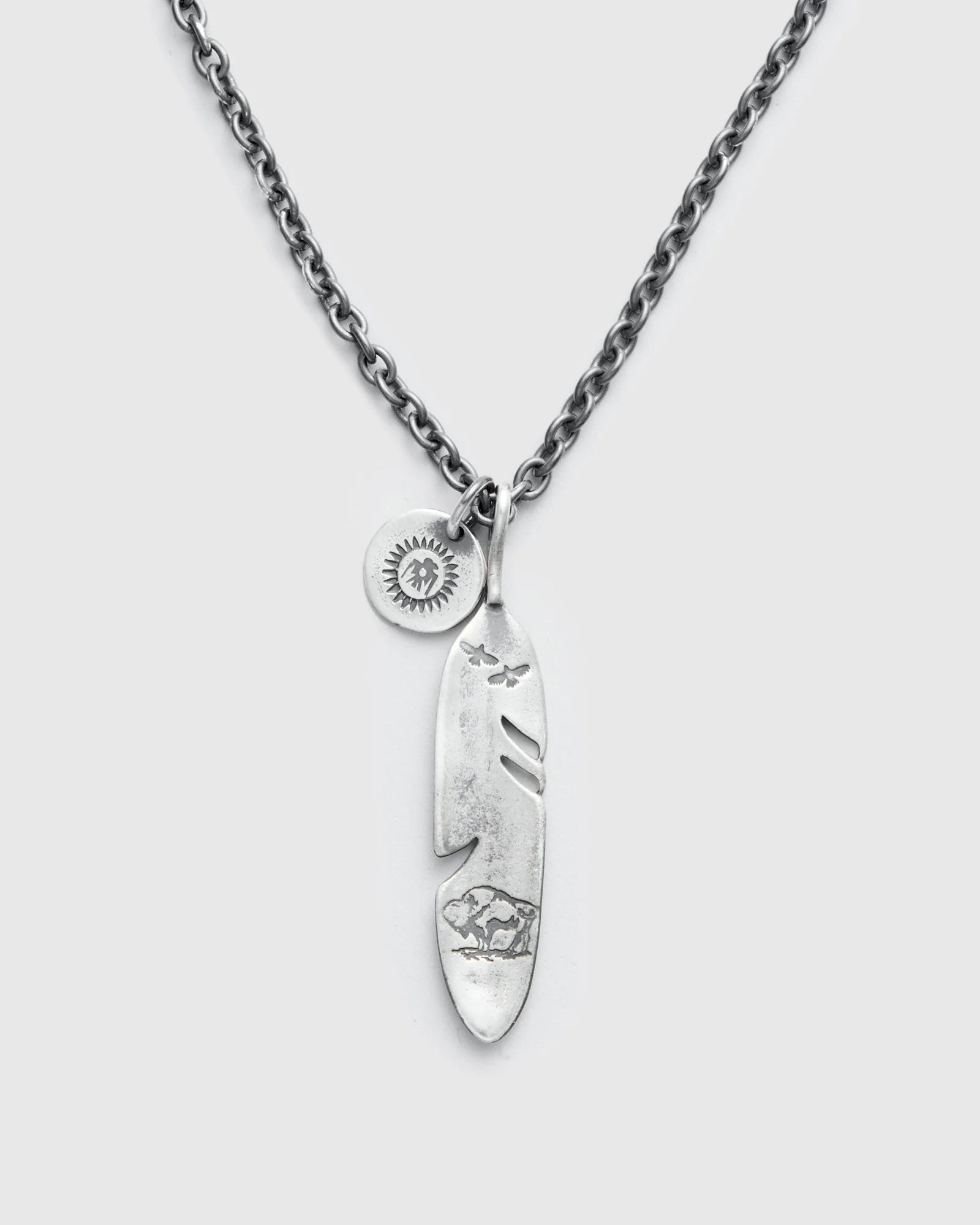 Pherrow's x Peace Feather Necklace in Silver - Image 3
