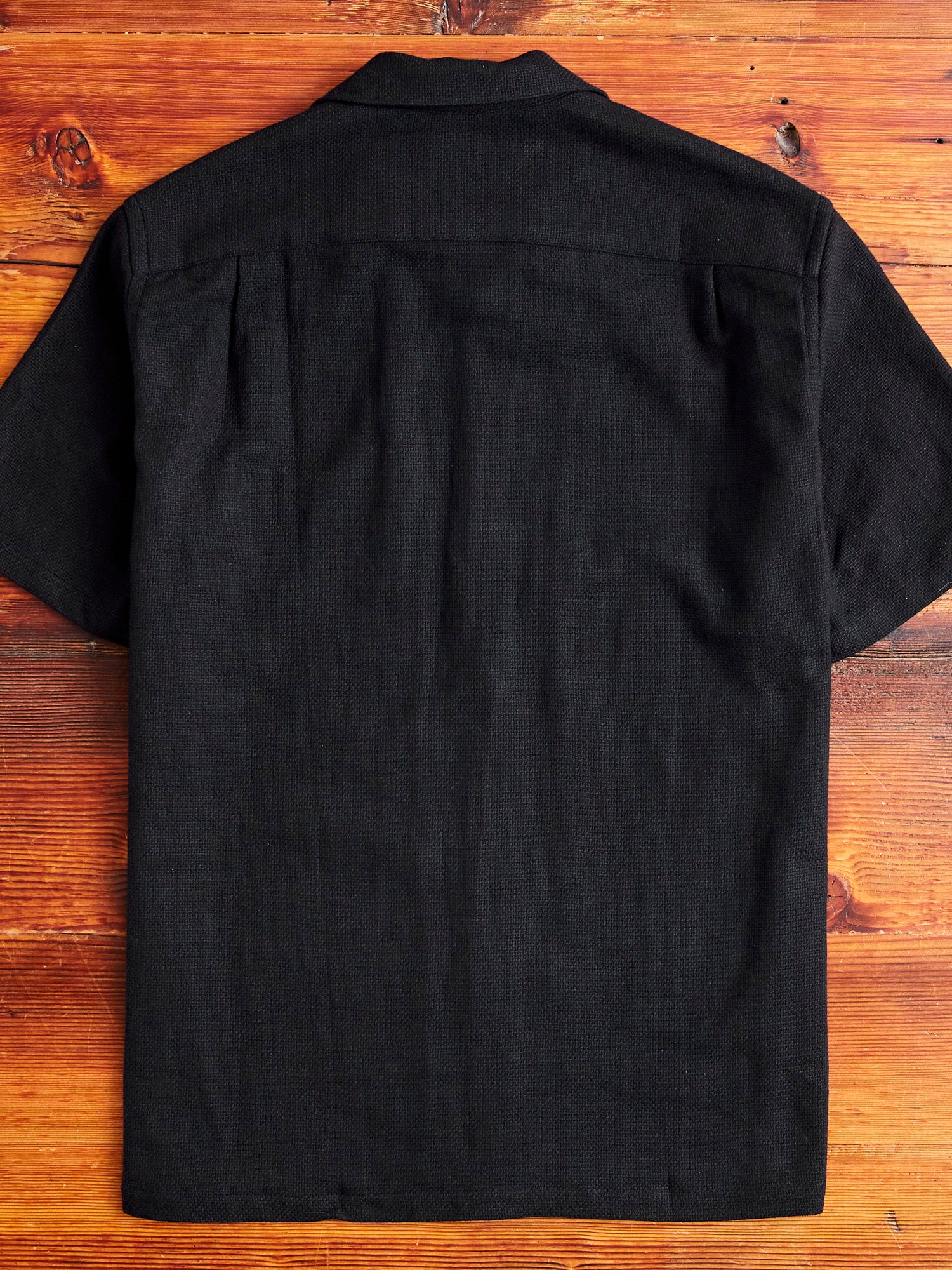 Pique Button-Up Shirt in Black - Image 10