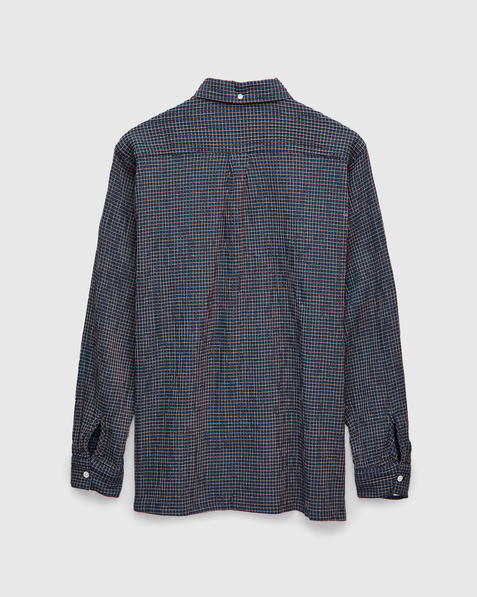 Plaid Button-Down Shirt in Navy - Image 2