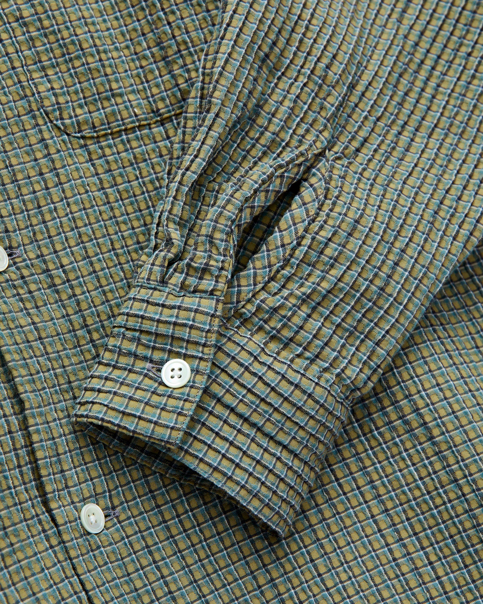 Plaid Button-Down Shirt in Olive - Image 6