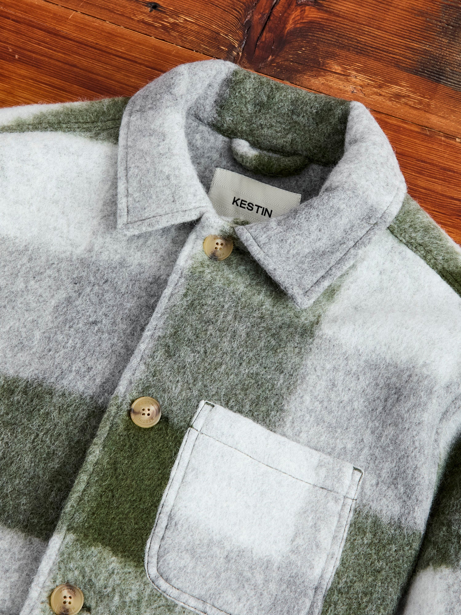 Plaid Wool Ormiston Jacket in Forest Check - Image 3