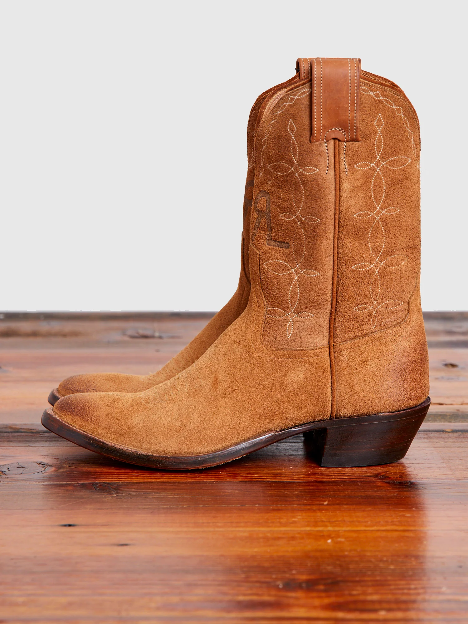 Plainview Suede Cowboy Boot in Light Java - Image 6