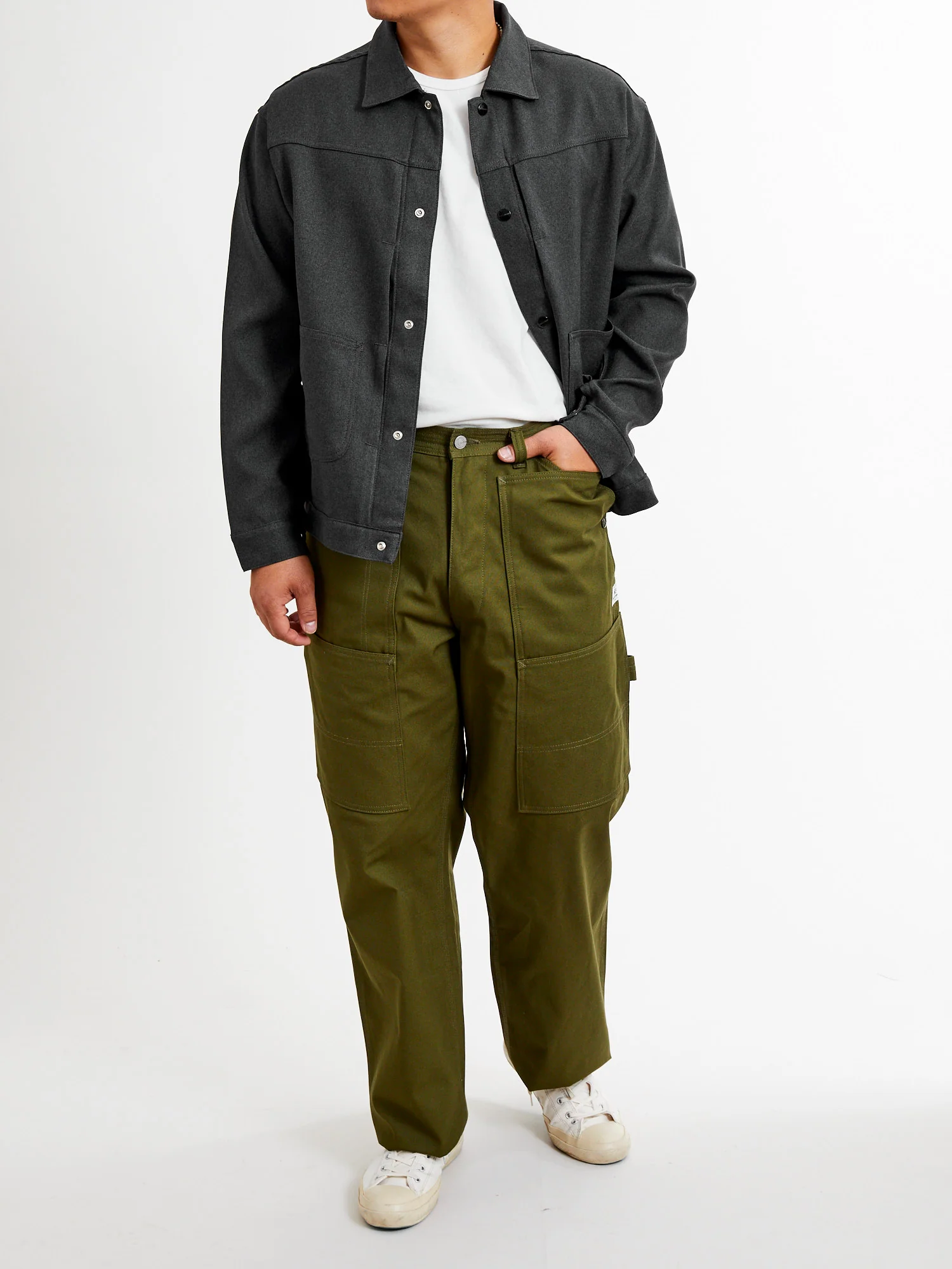 Poly Twill Gardeners Jacket in Charcoal - Image 10