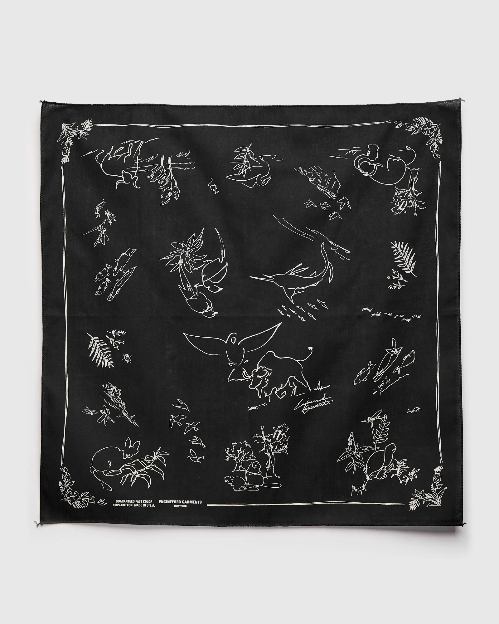 Printed Bandana in Black Zoo Animals