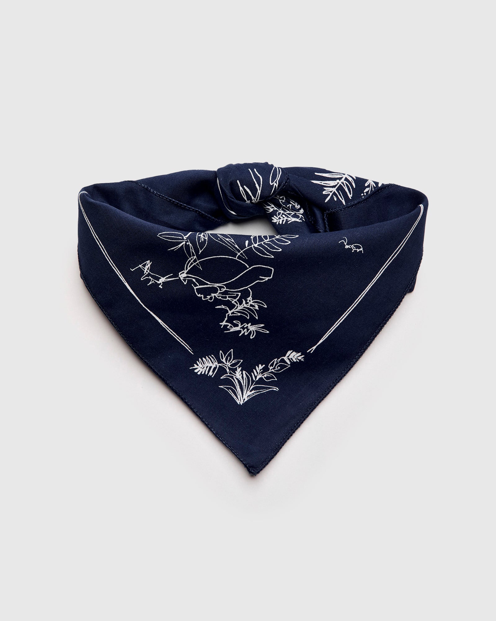 Printed Bandana in Navy Zoo Animals - Image 2
