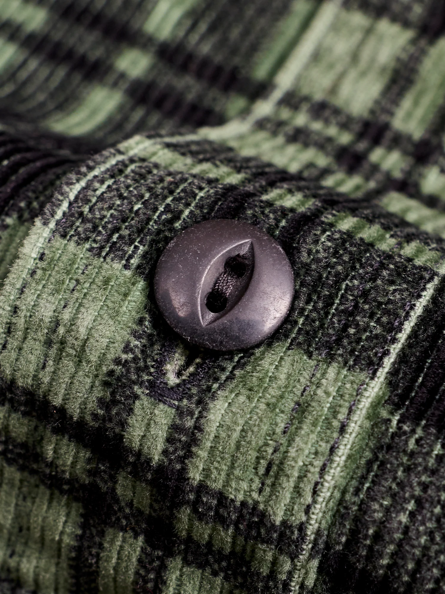 Printed Corduroy Work Shirt in Green/Black - Image 5