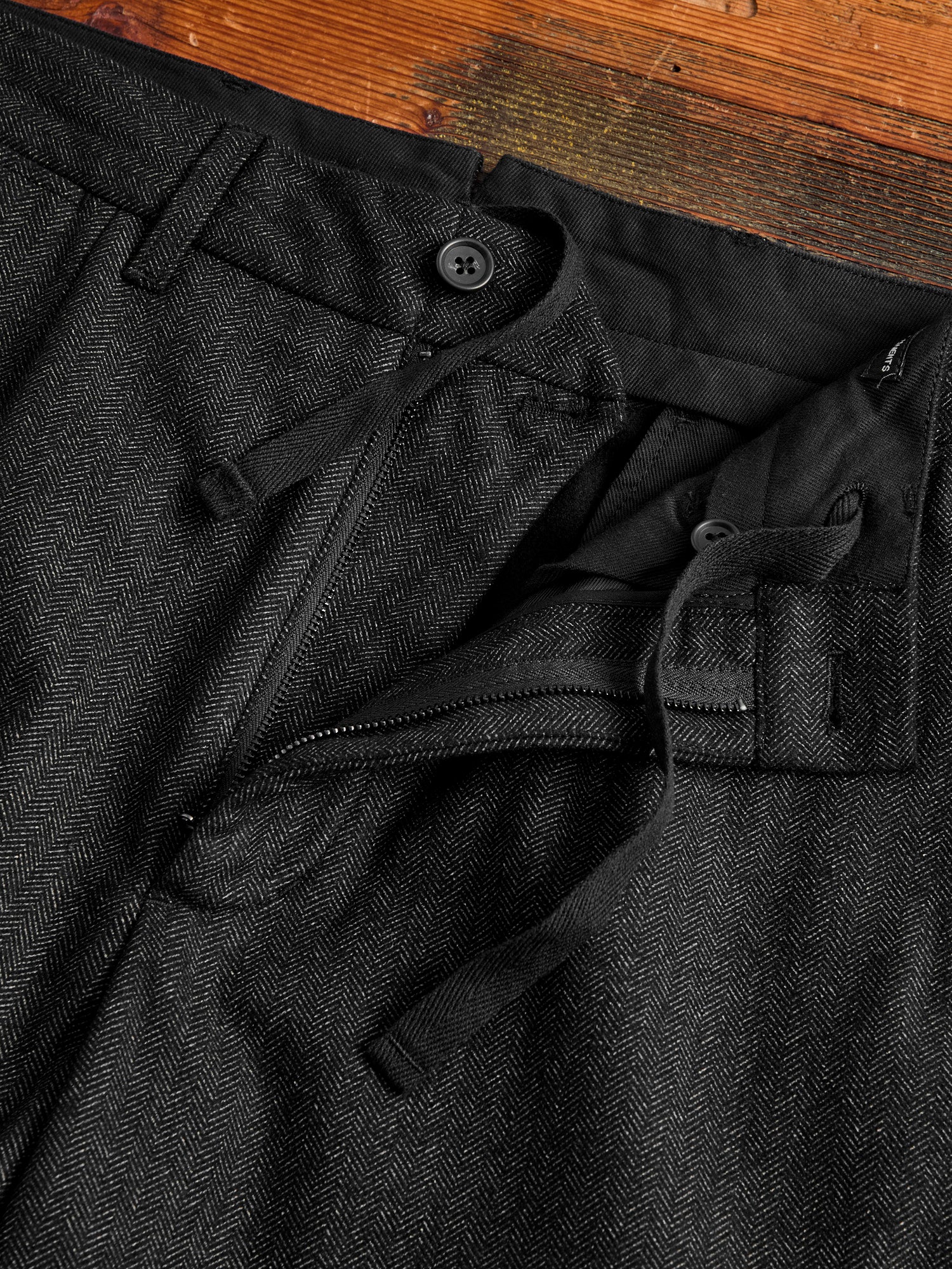 Printed Wool Andover Pants in Charcoal - Image 8