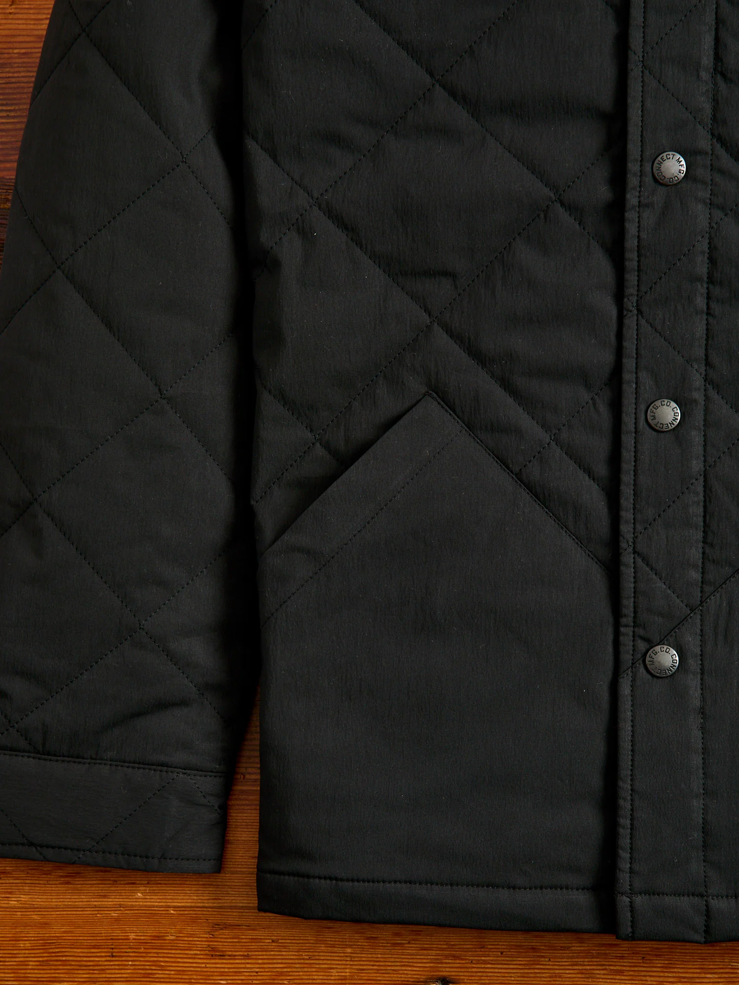 Quilted Overshirt Jacket in Black - Image 6