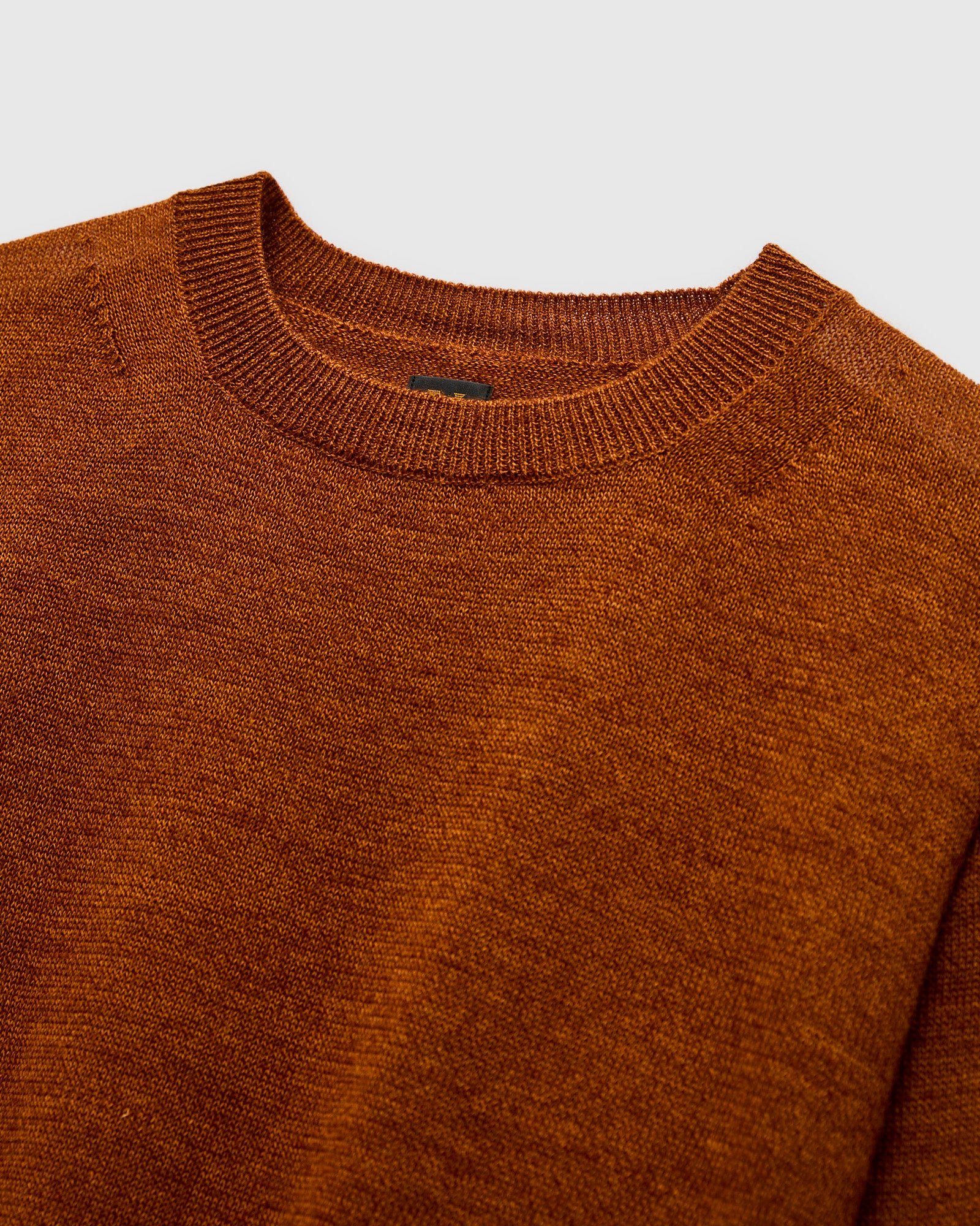 Ramie Wool Crewneck Sweater in Brick - Image 4