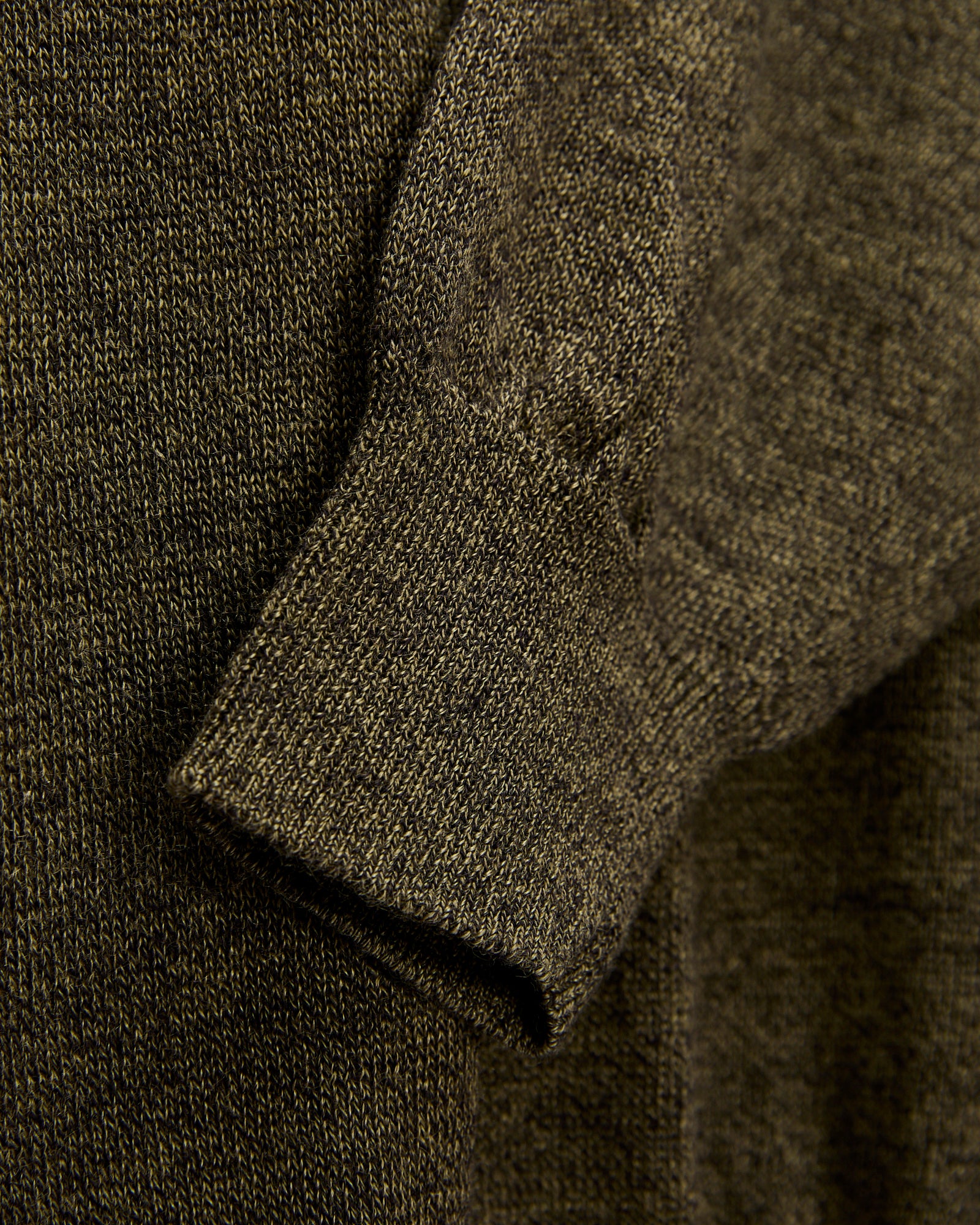Ramie Wool Crewneck Sweater in Olive - Image 5