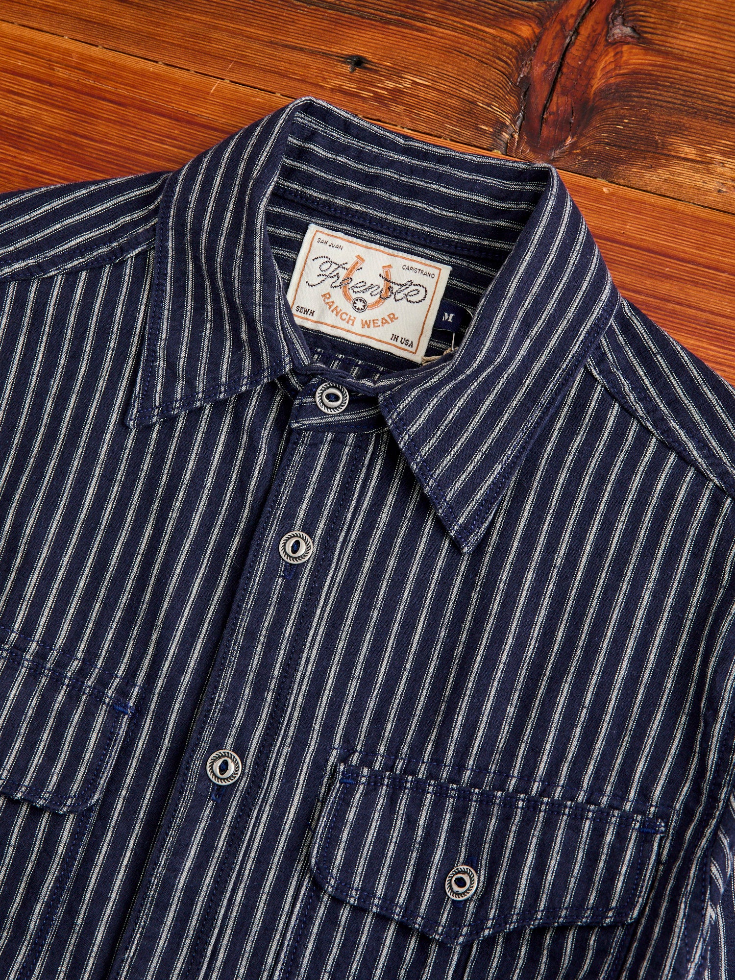 Rancho Stripe Work Shirt in Indigo - Image 3