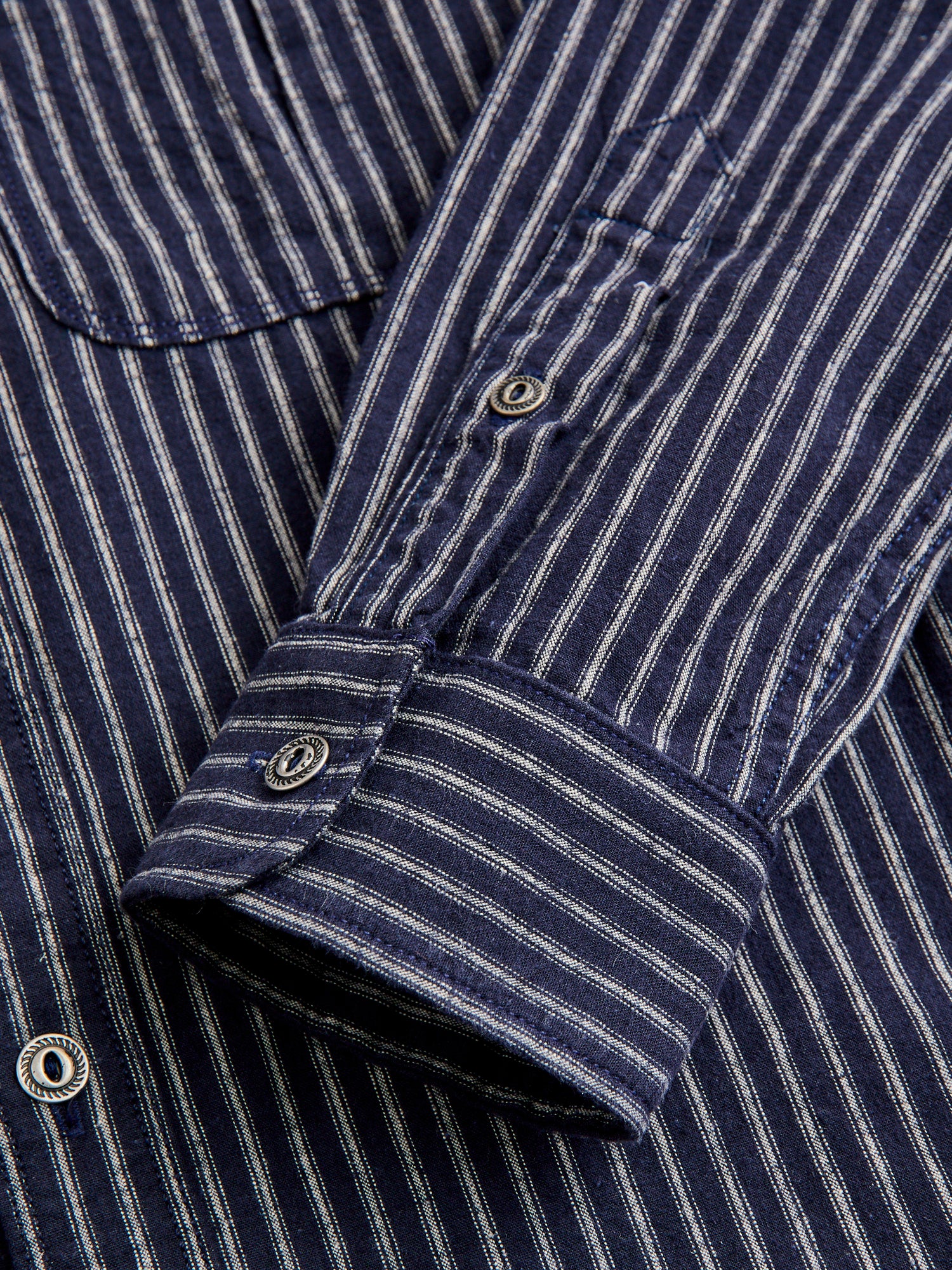 Rancho Stripe Work Shirt in Indigo - Image 5