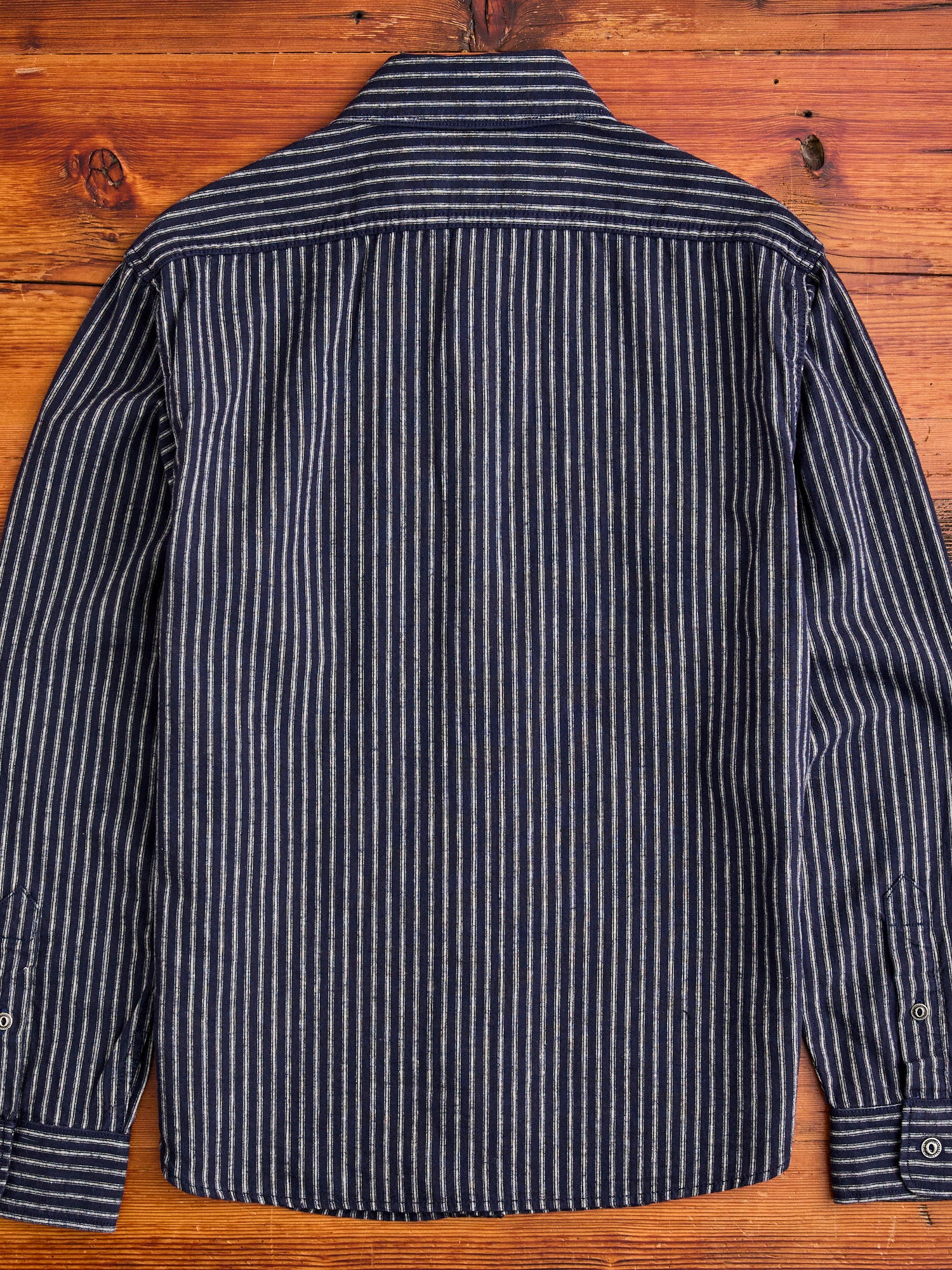 Rancho Stripe Work Shirt in Indigo - Image 9
