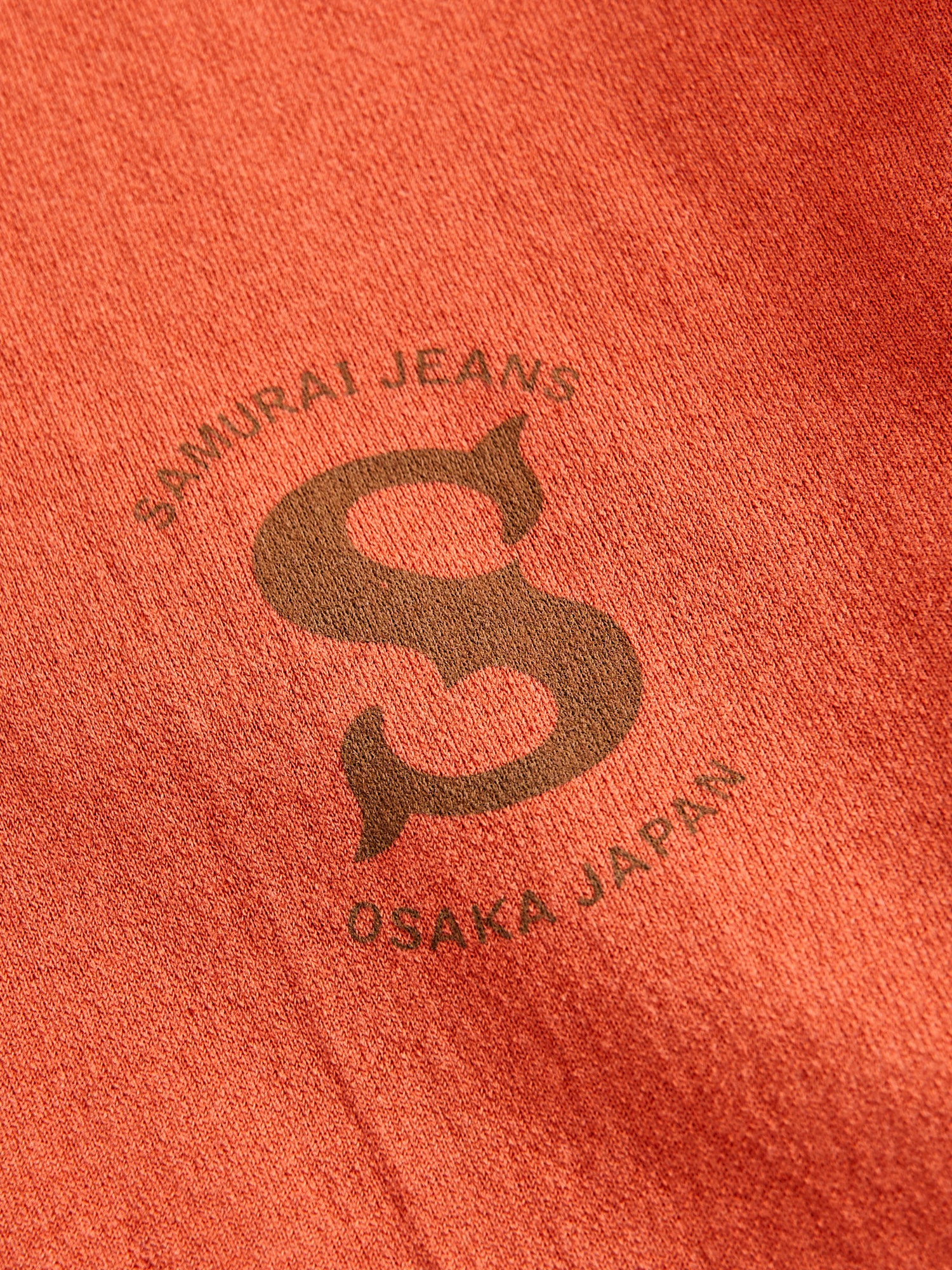 "Ranji" Inlay Loopwheel T-Shirt in Orange Red - Image 4
