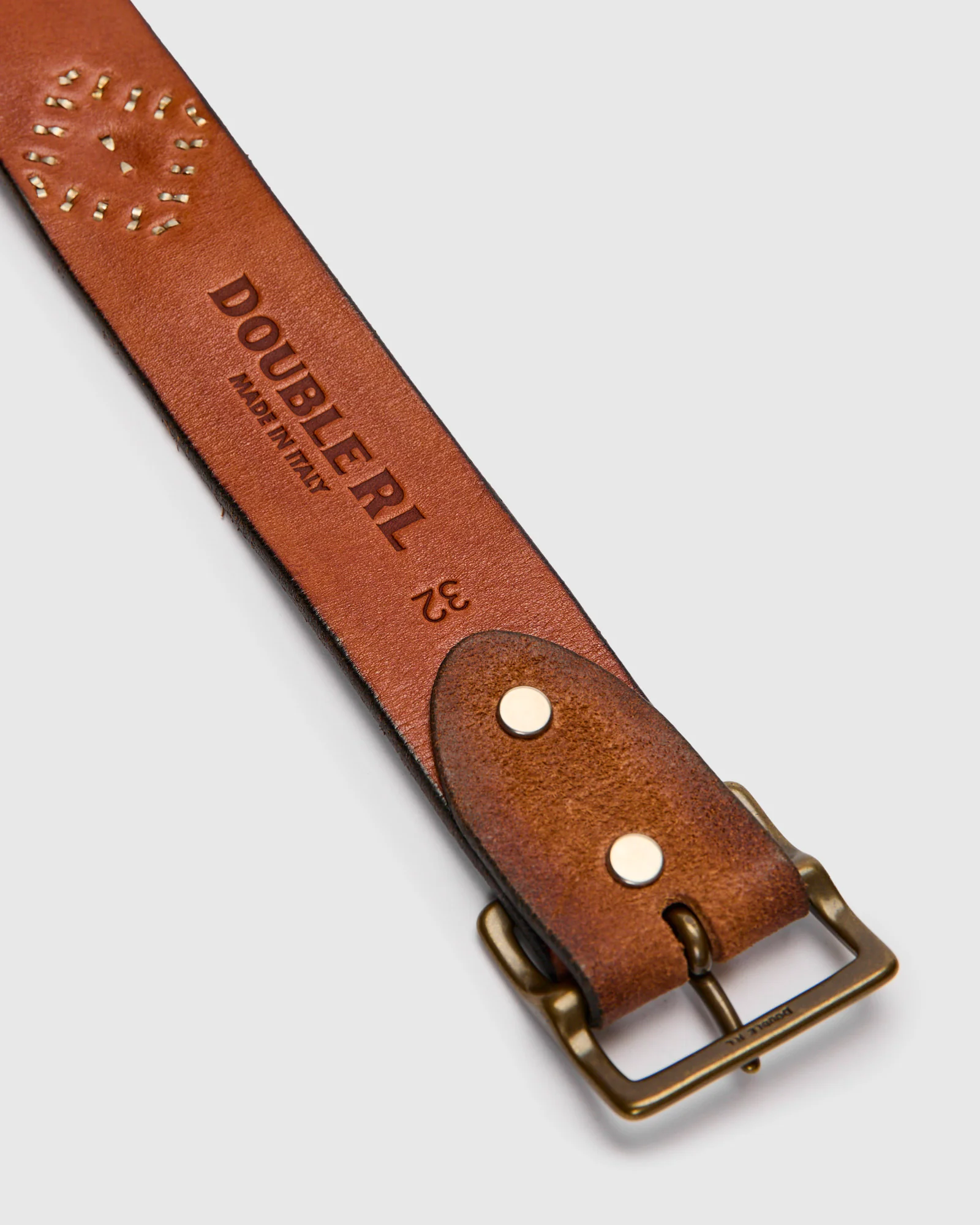 Rasco Studded Leather Belt in Light Brown - Image 4