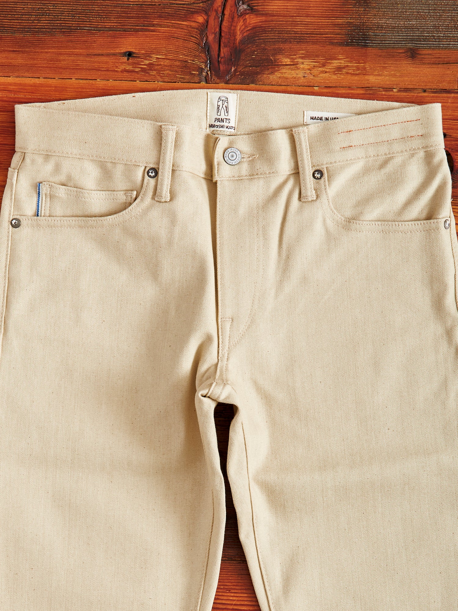 "Raw Beige" 10.5oz Stretch Selvedge Denim - Pen Slim - Image 4