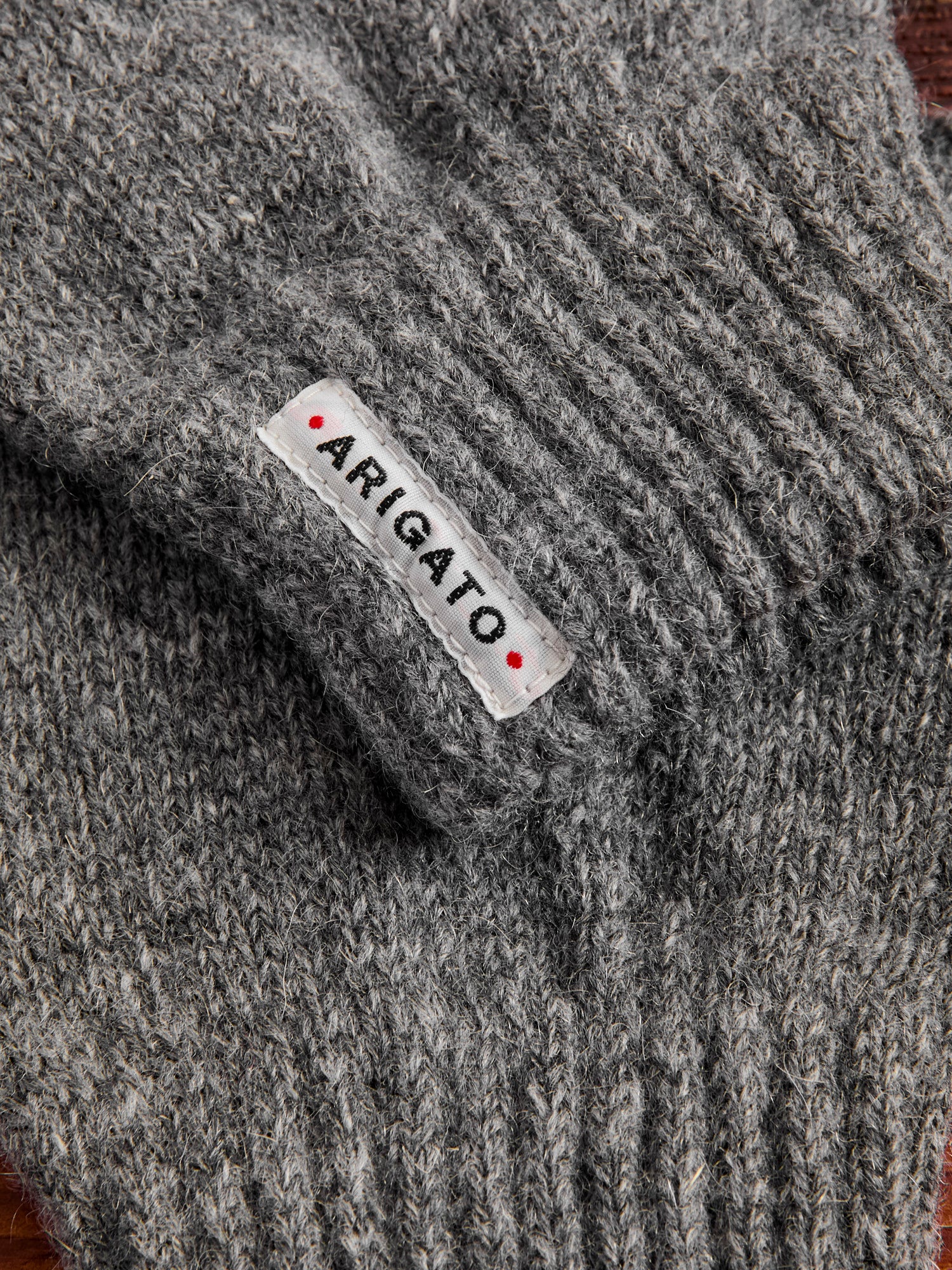 Recycled Cashmere Fingerless Gloves in Grey - Image 3