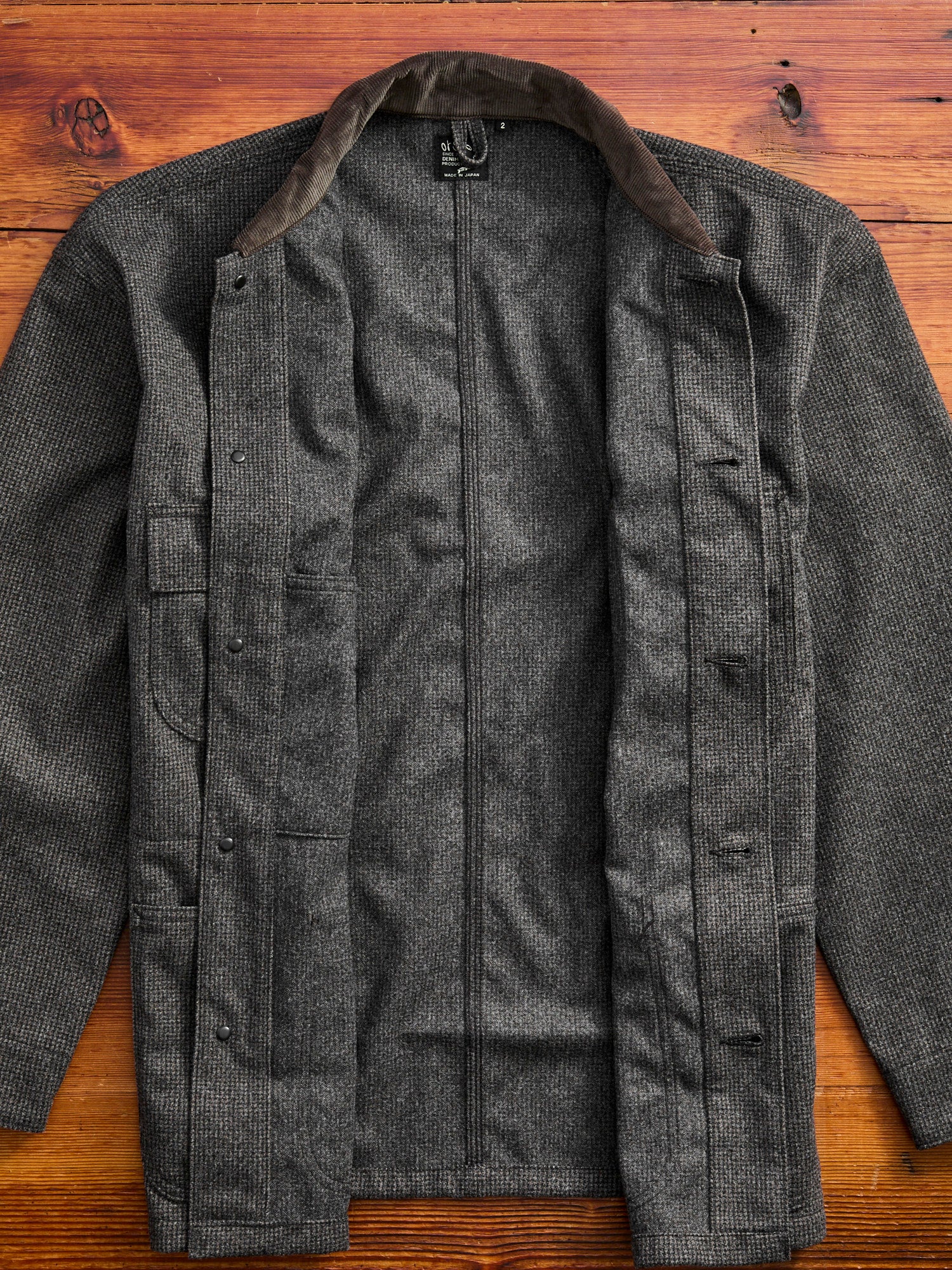 Relaxed Fit Oxford Coverall in Brown Herringbone - Image 7
