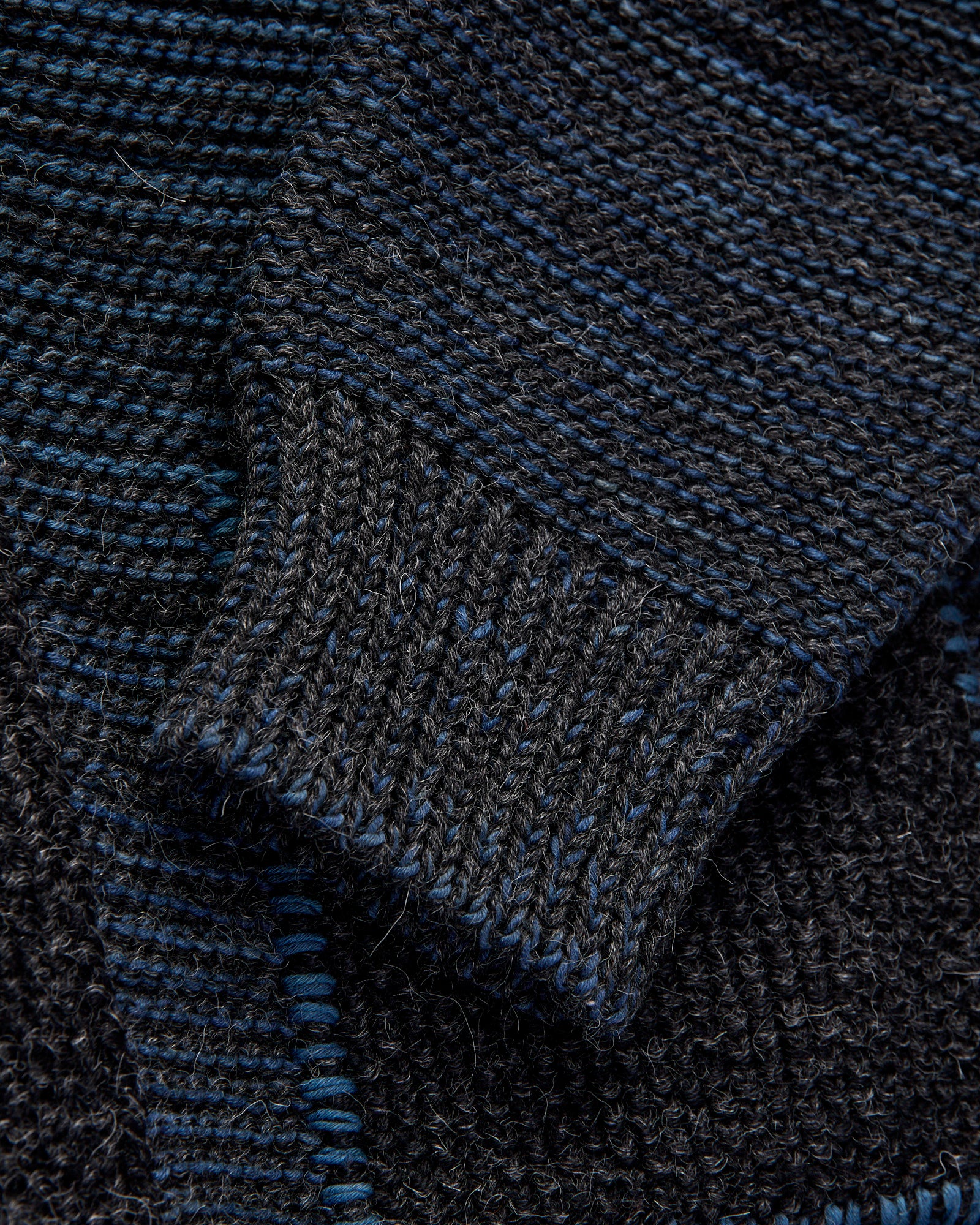 Ren Alpaca Cardigan in Black Dark Indigo - Image 7