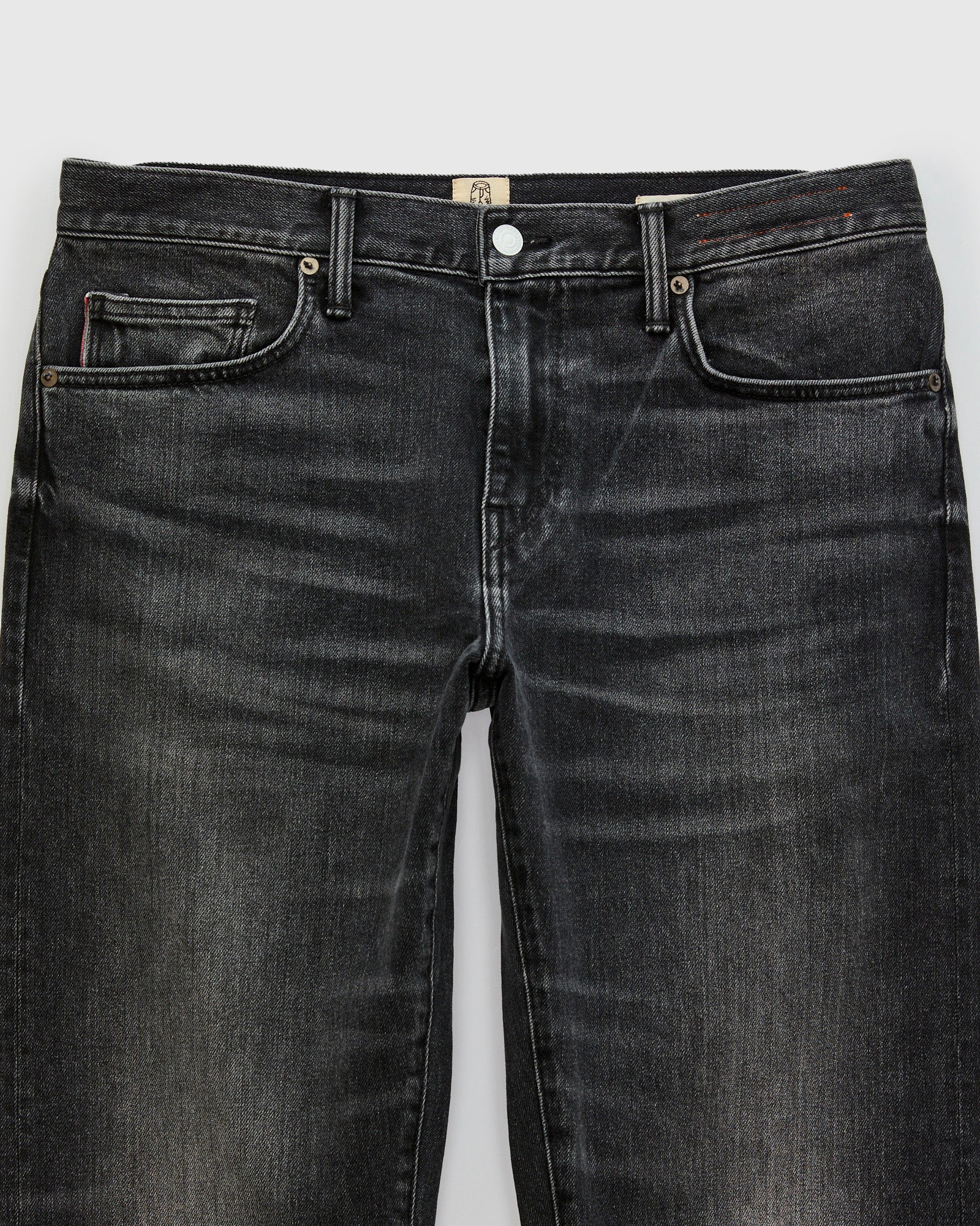 "Rick" 14oz Washed Black Stretch Selvedge Denim - Barrel Wide Straight - Image 5