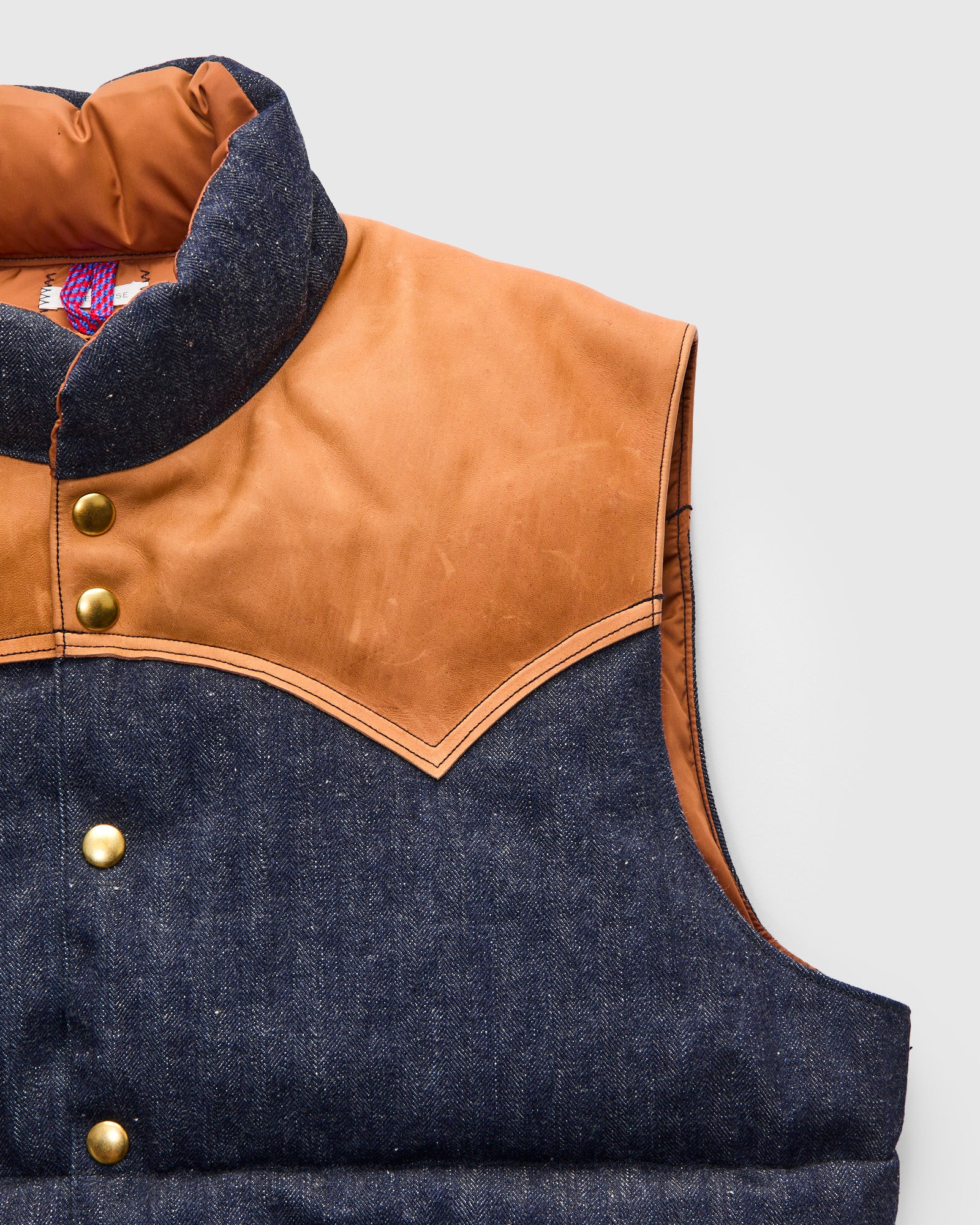 Rocky Mountain Featherbed x Warehouse HBT Down Vest in Indigo - Image 7