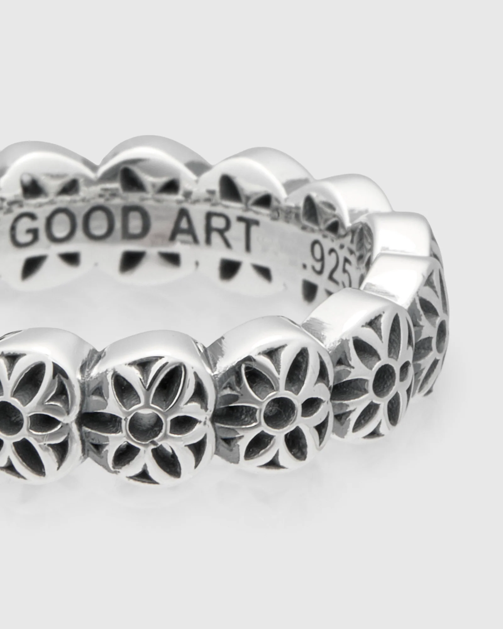 Rosette Heart Infinity Ring in Sterling Sliver - Image 2