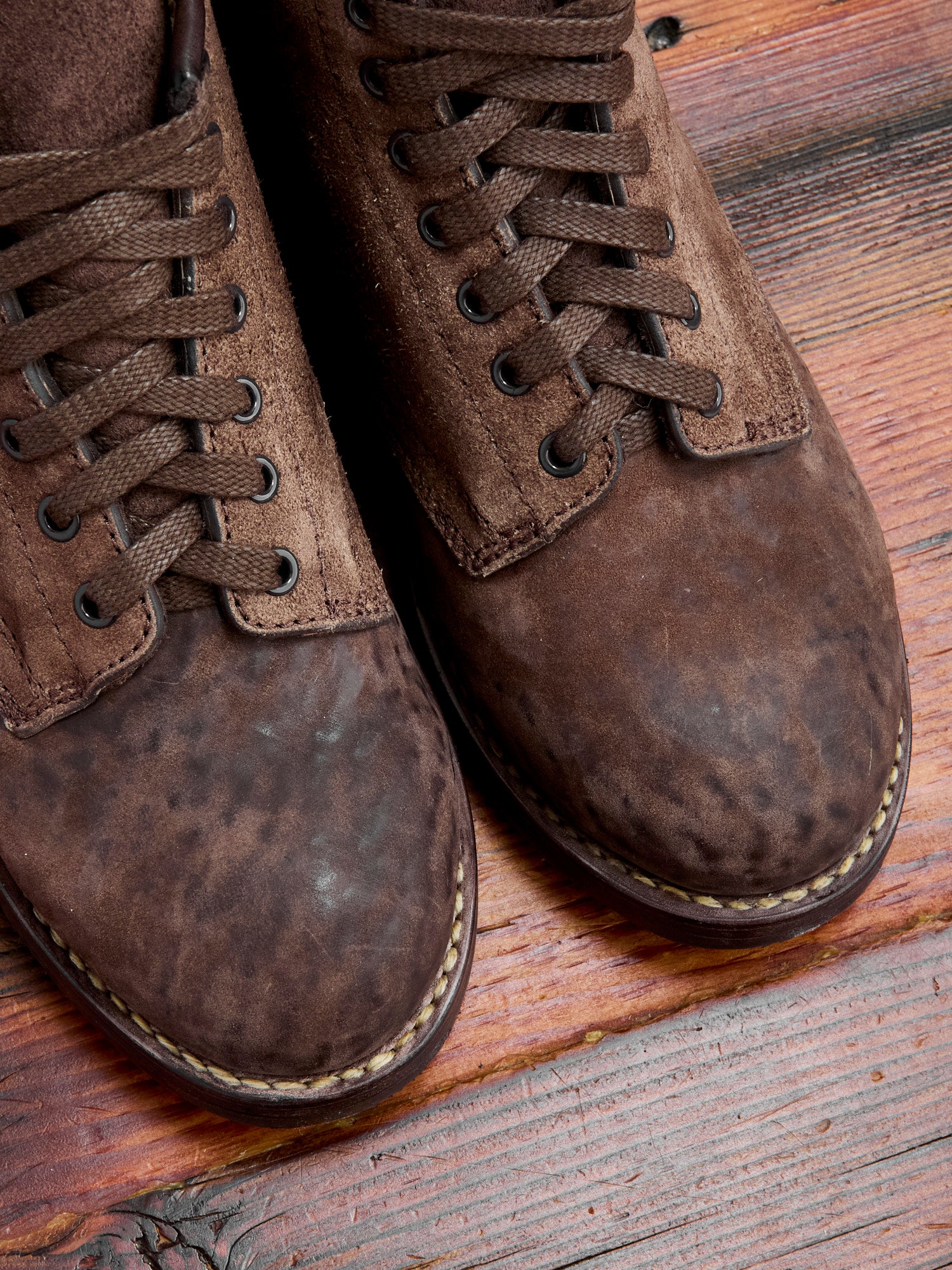 Roughout Brigadier Boots-Folk in Dk. Brown Horsehide - Image 5