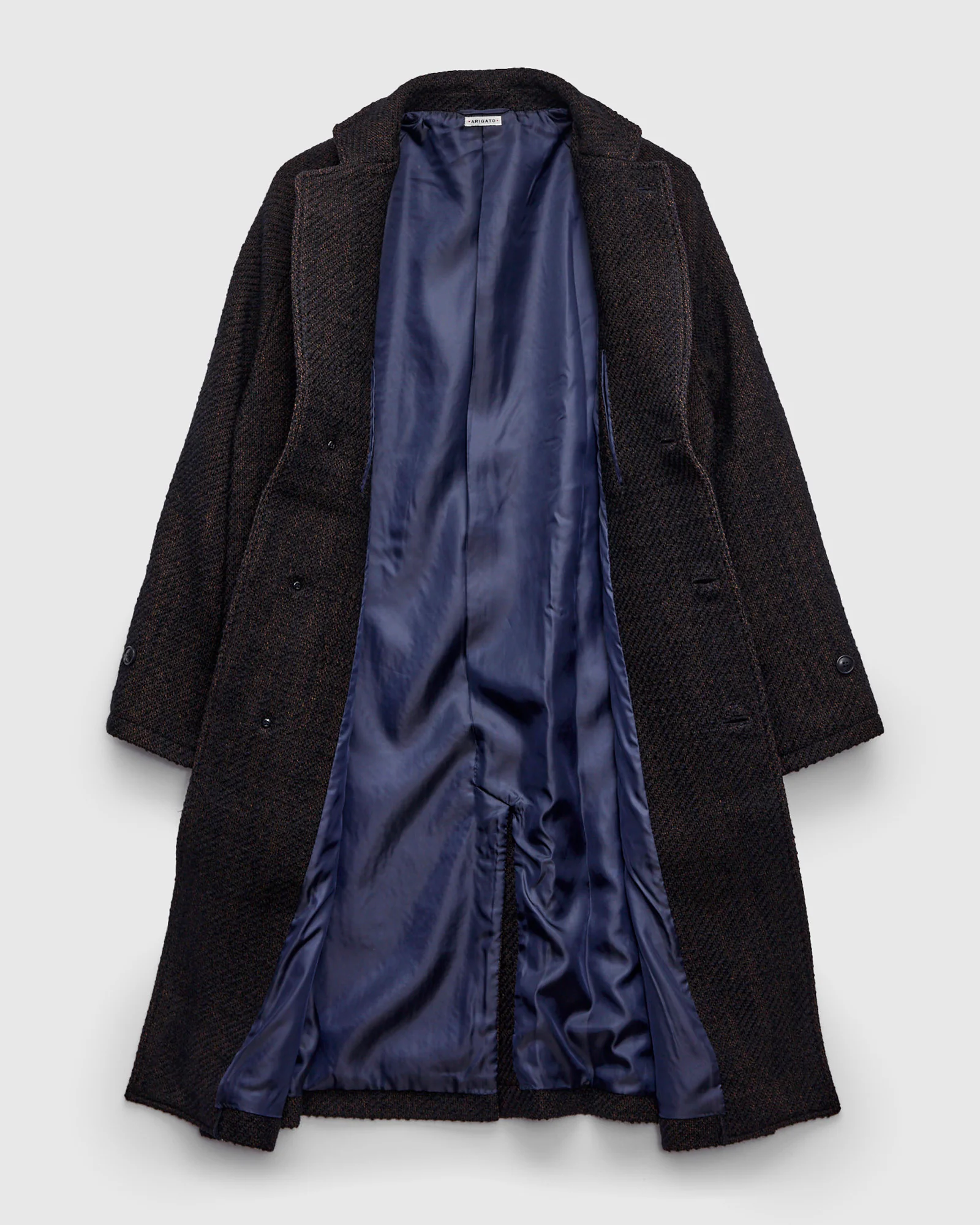 Roving Tweed Chester Coat in Dark Navy - Image 3