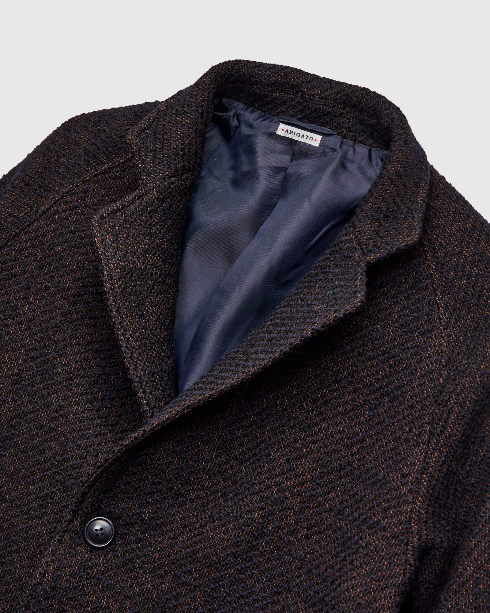 Roving Tweed Chester Coat in Dark Navy - Image 4