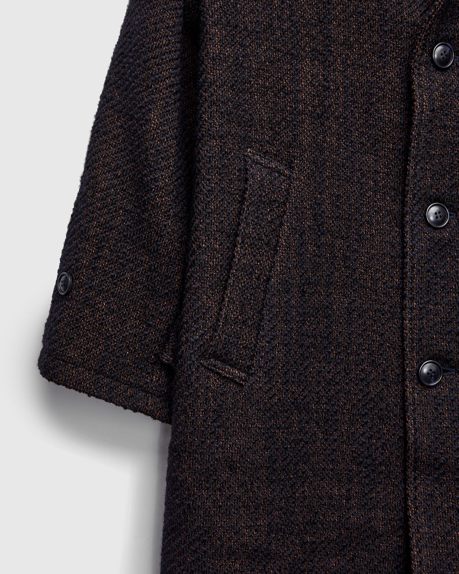 Roving Tweed Chester Coat in Dark Navy - Image 6
