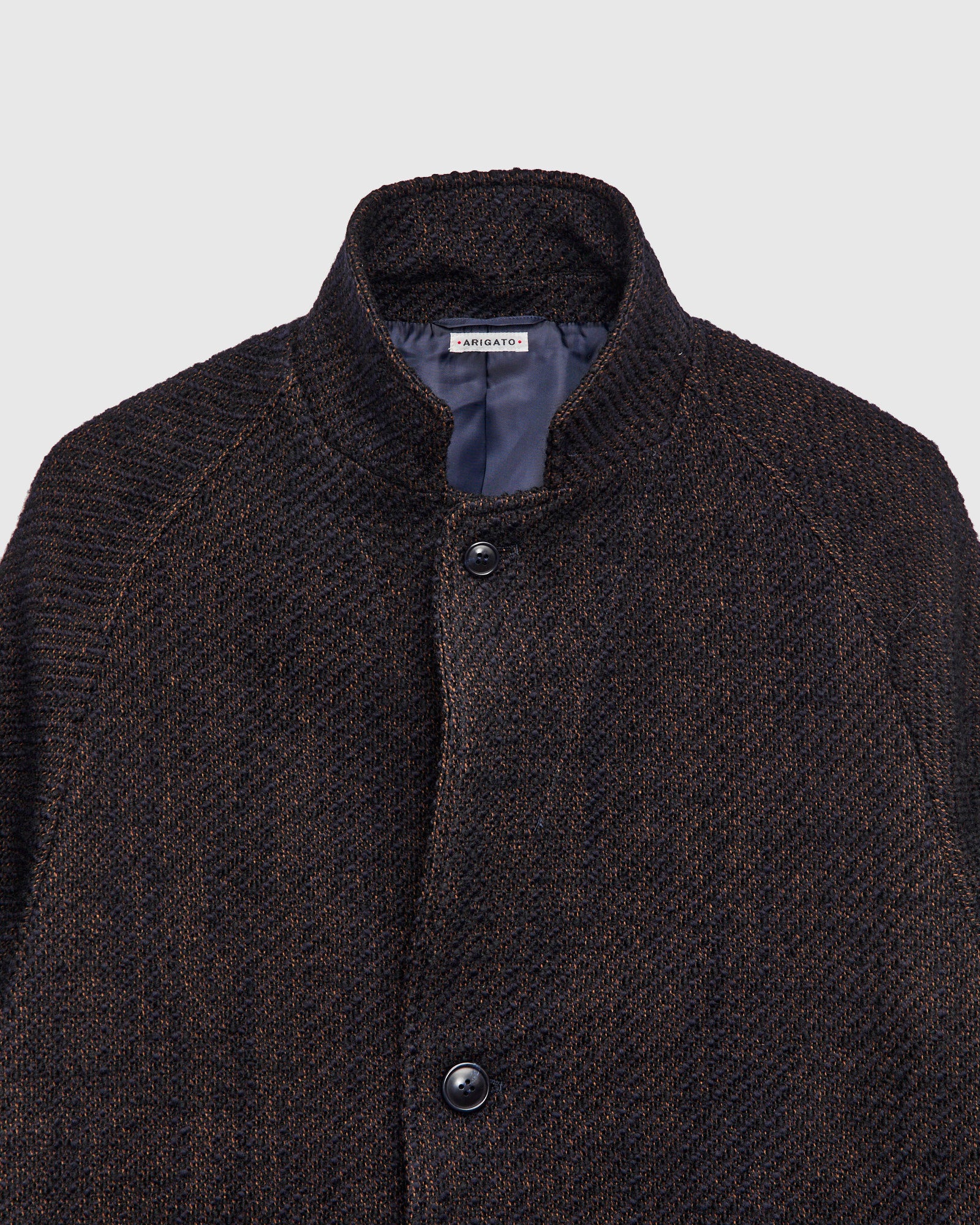 Roving Tweed Chester Coat in Dark Navy - Image 7
