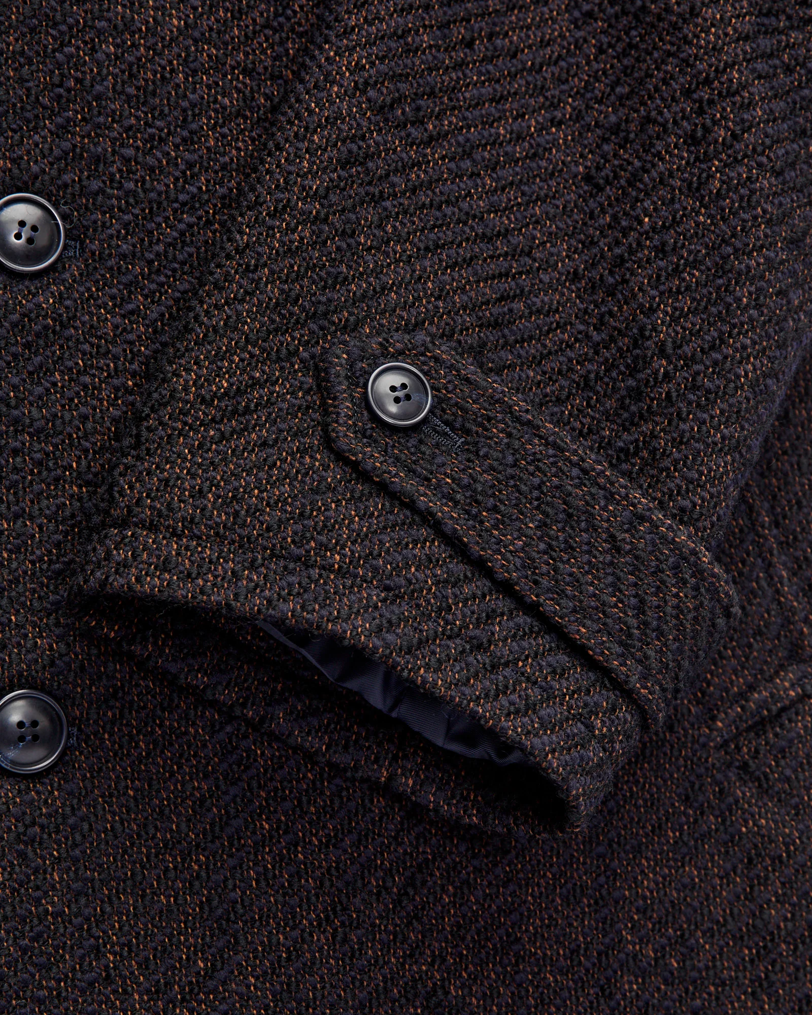 Roving Tweed Chester Coat in Dark Navy - Image 9