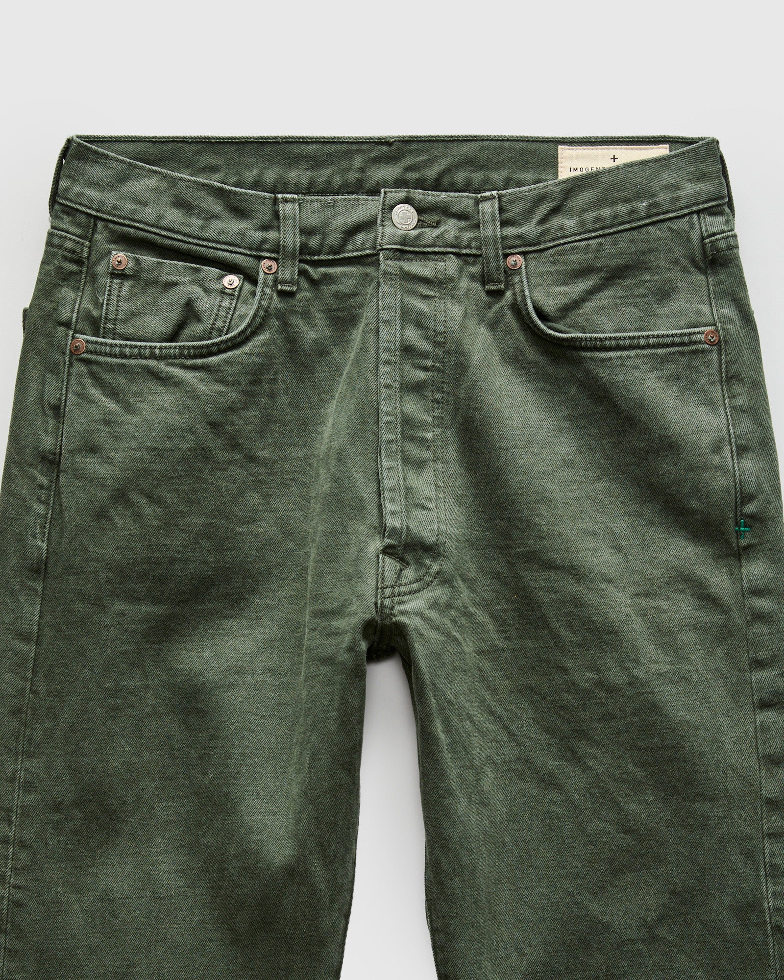 "Russell Spruce" 14.5oz Washed Stretch Selvedge Denim - Relaxed Tapered Fit - Image 4