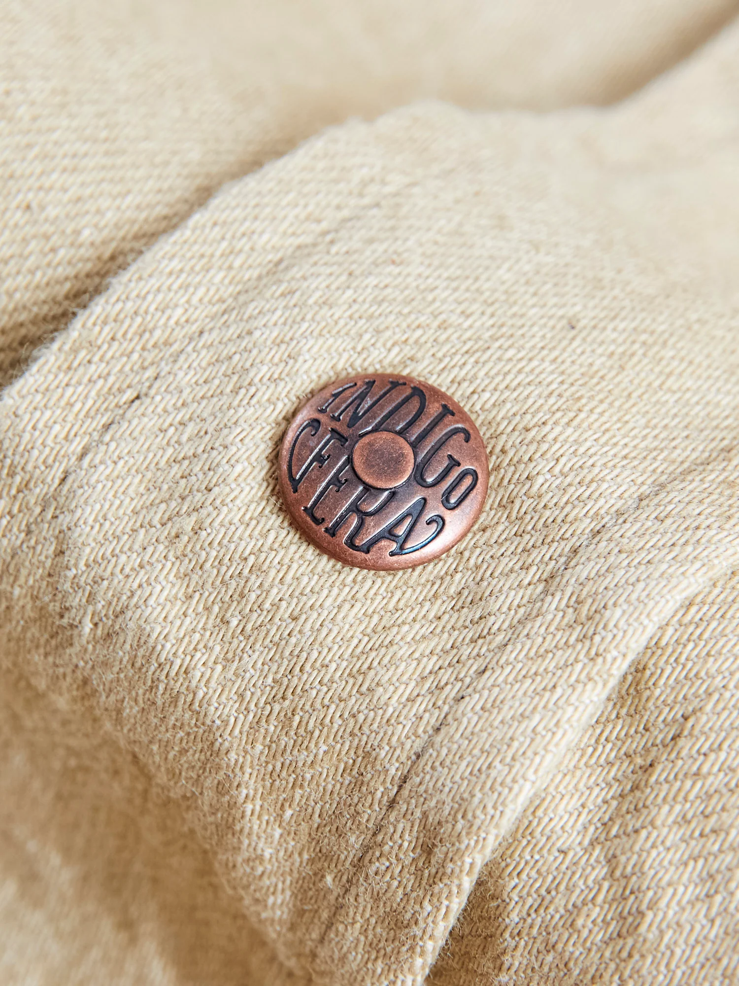 Ryman 7.5oz Denim Shirt in Carson Beige - Image 5